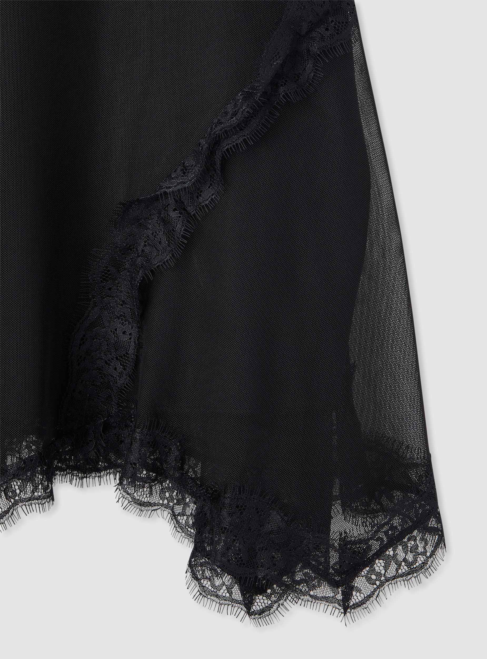 Vestito lingerie in tulle con inserti in pizzo - Image 2