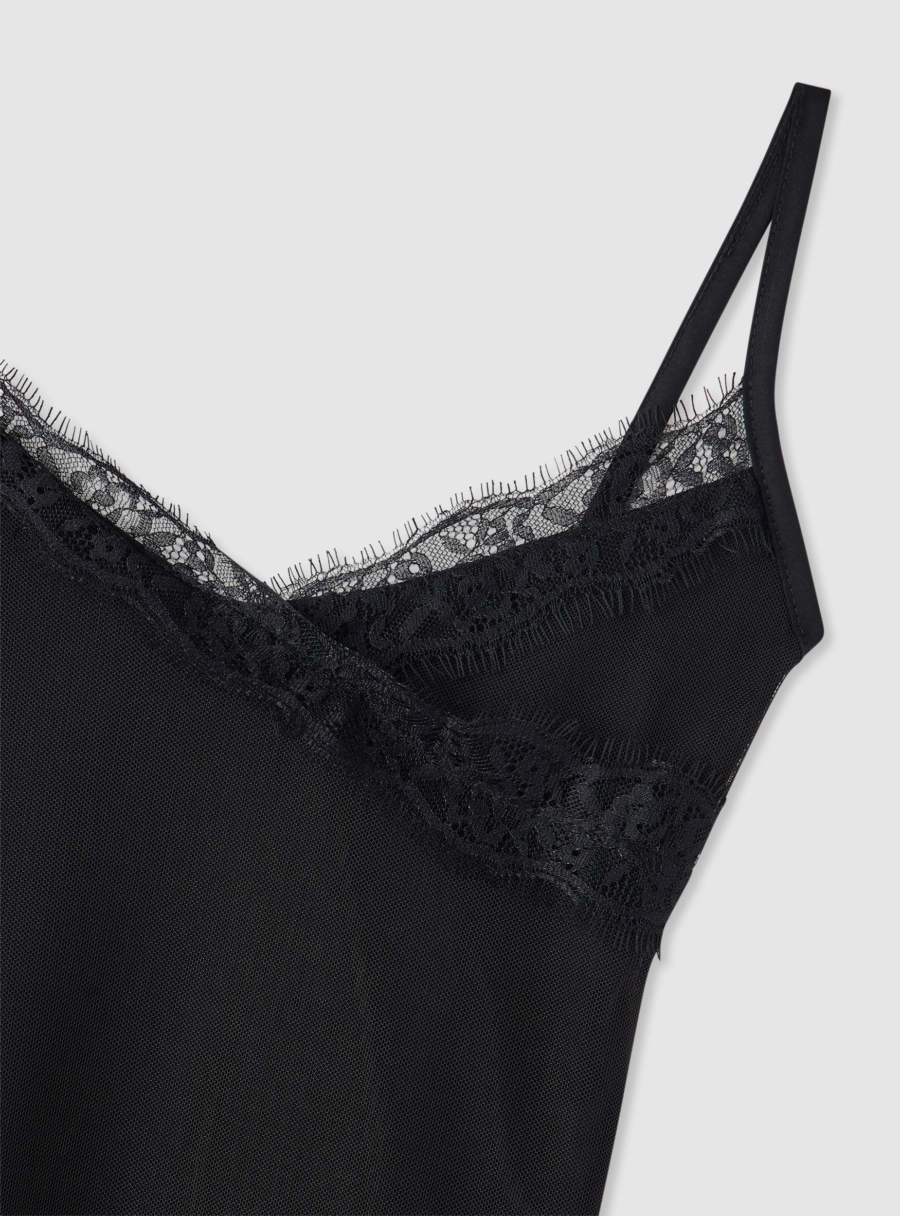 Vestito lingerie in tulle con inserti in pizzo - Image 3