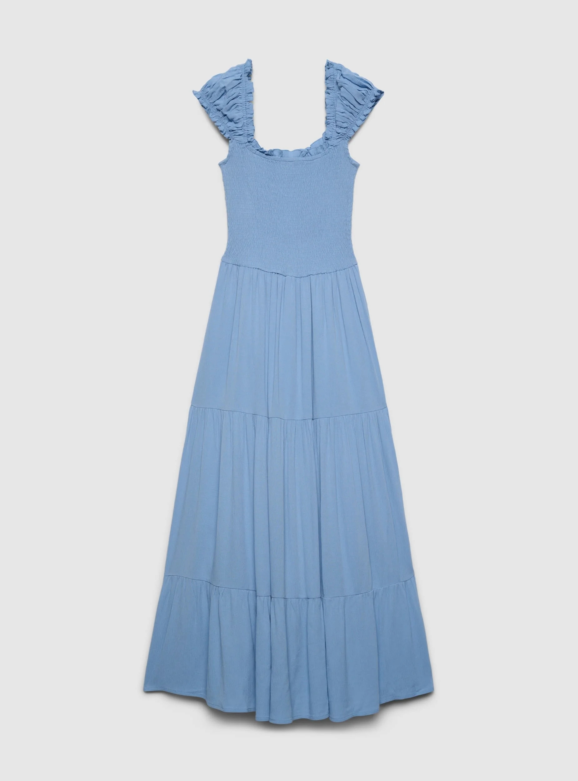 Vestito lungo a balze con spalline arricciate - Image 6
