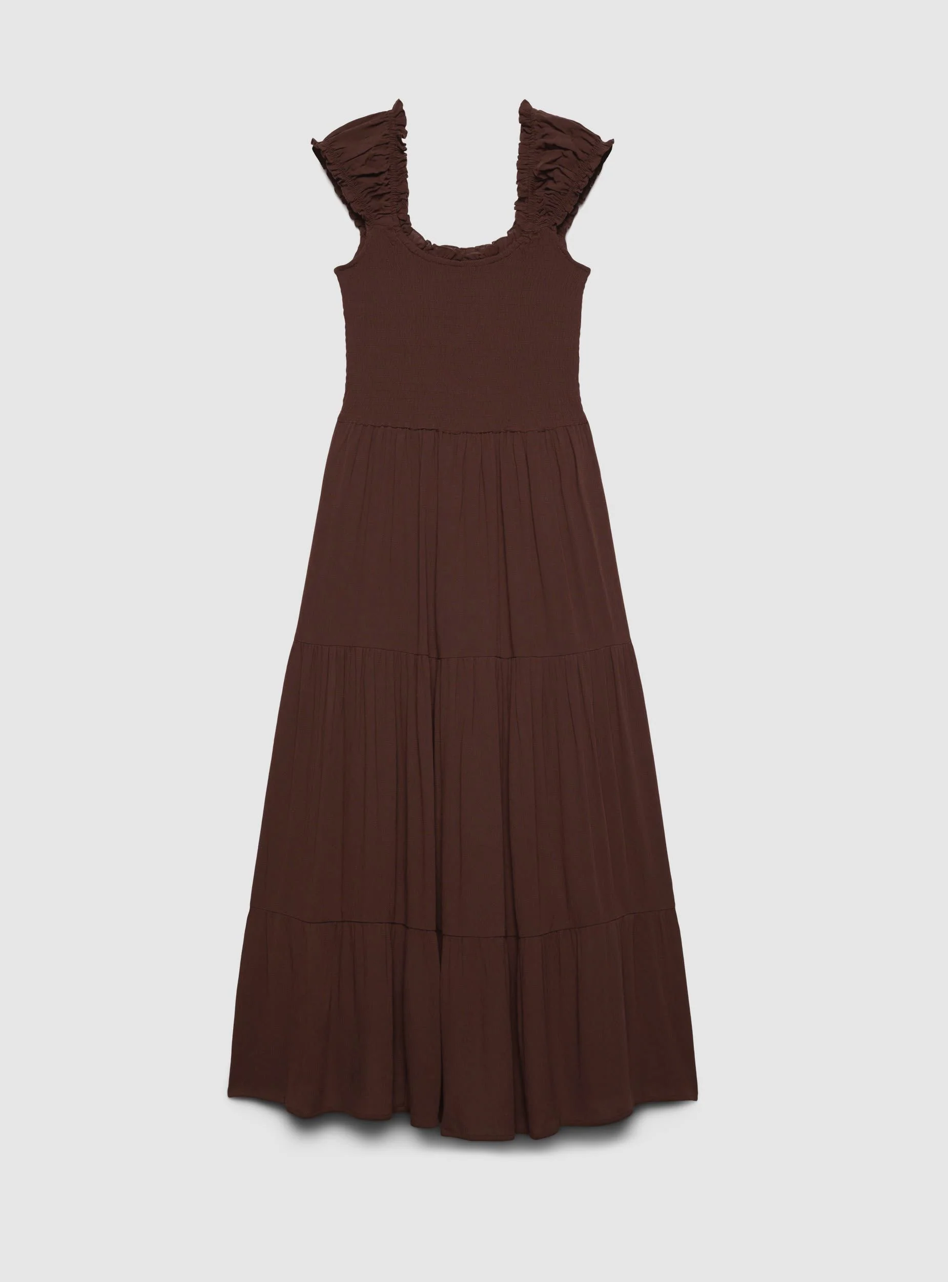 Vestito lungo a balze con spalline arricciate - Image 5
