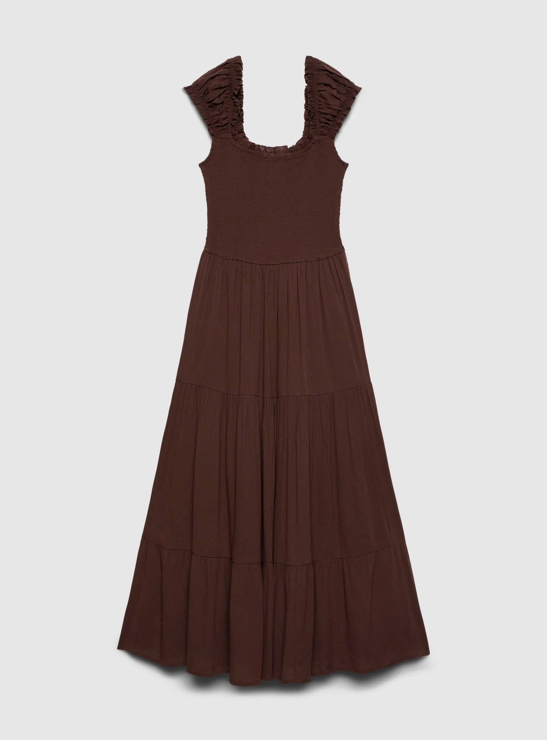 Vestito lungo a balze con spalline arricciate - Image 6