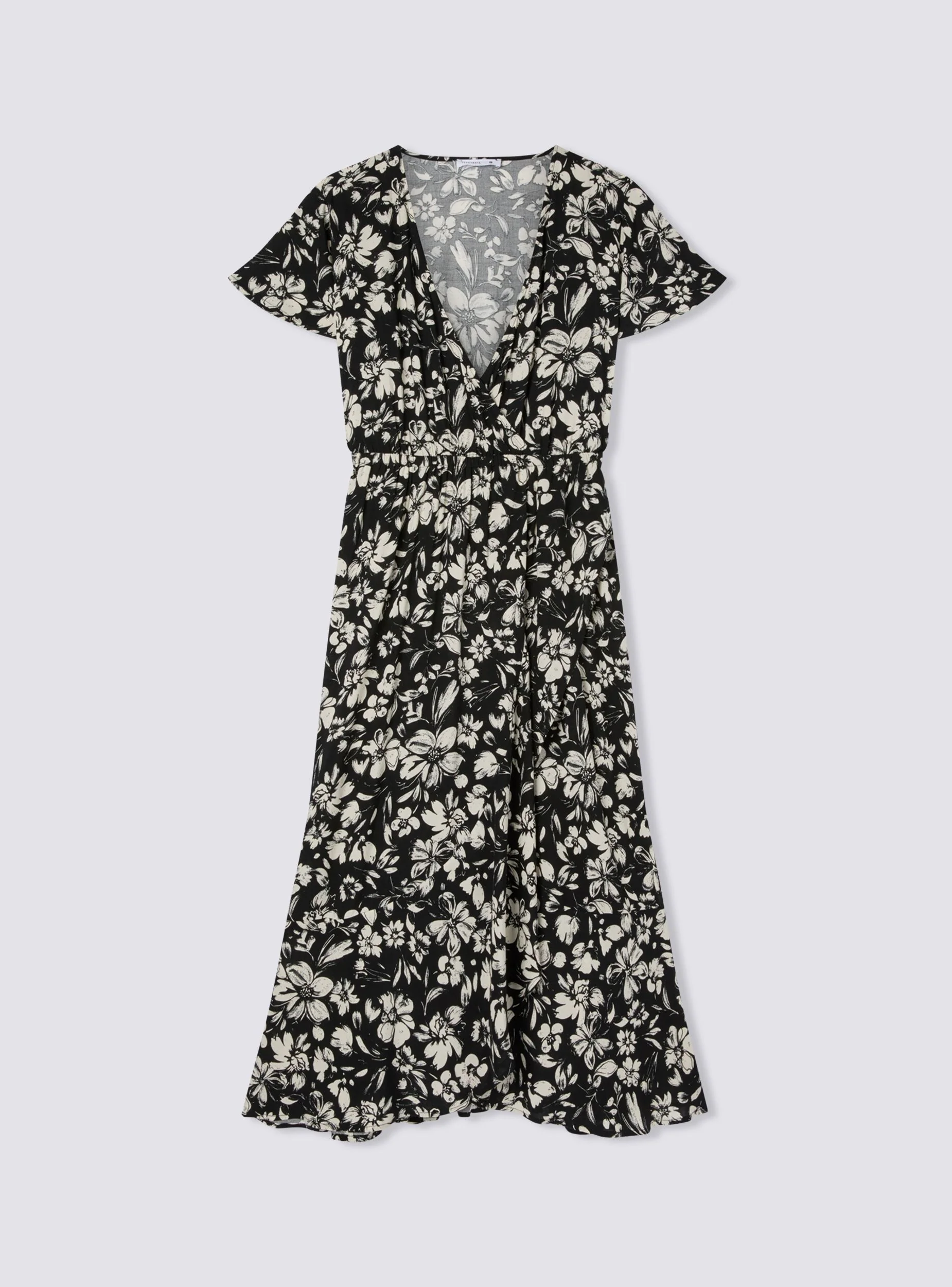 Vestito lungo a portafoglio con fiori grandi - Image 7