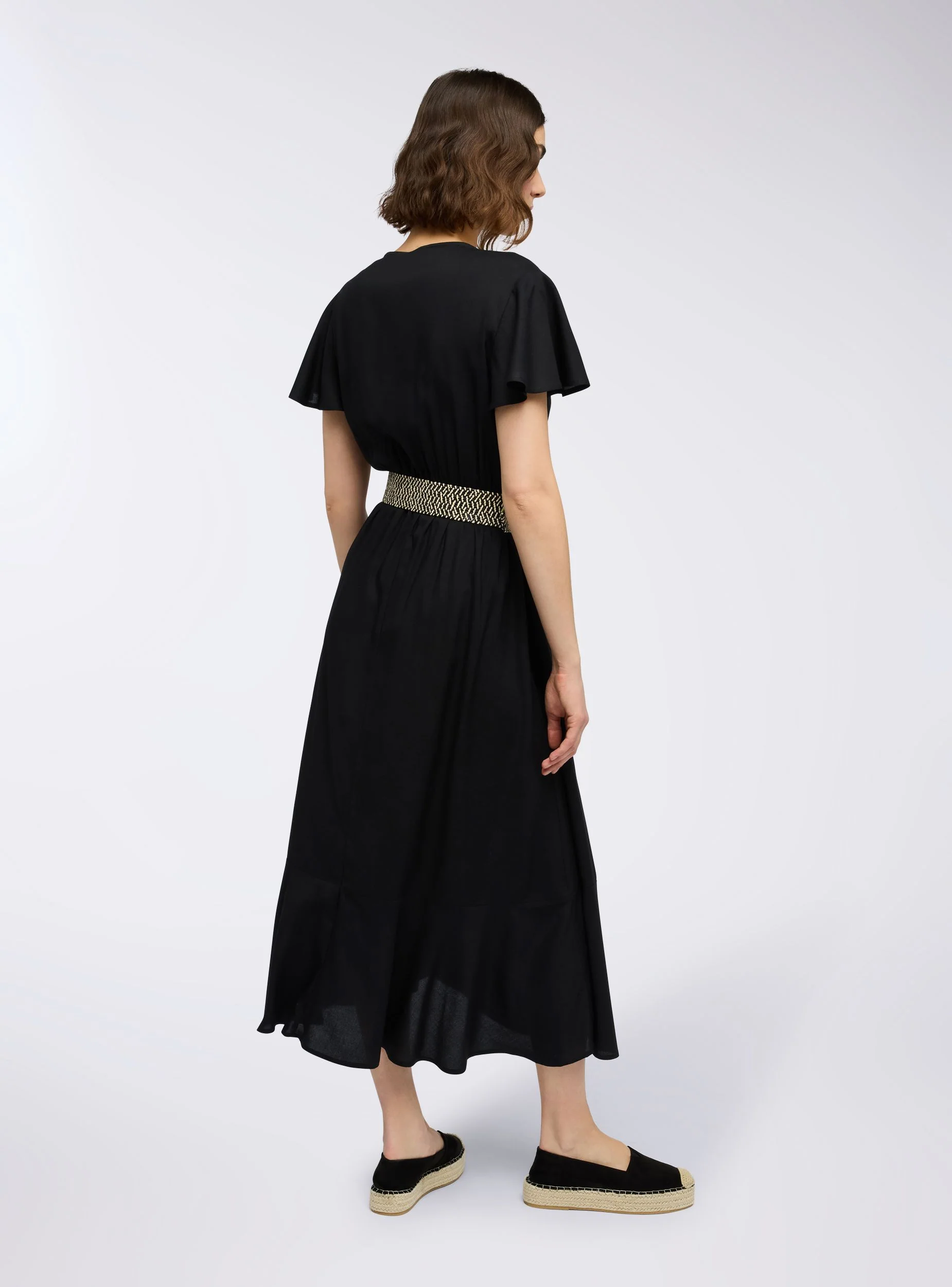 Vestito lungo a portafoglio tinta unita - Image 4
