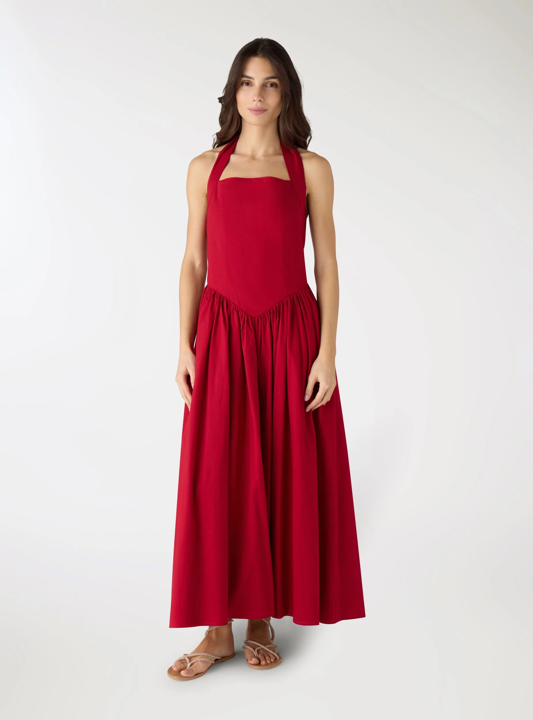 Vestito lungo bambolina con scollo all’americana - Image 3