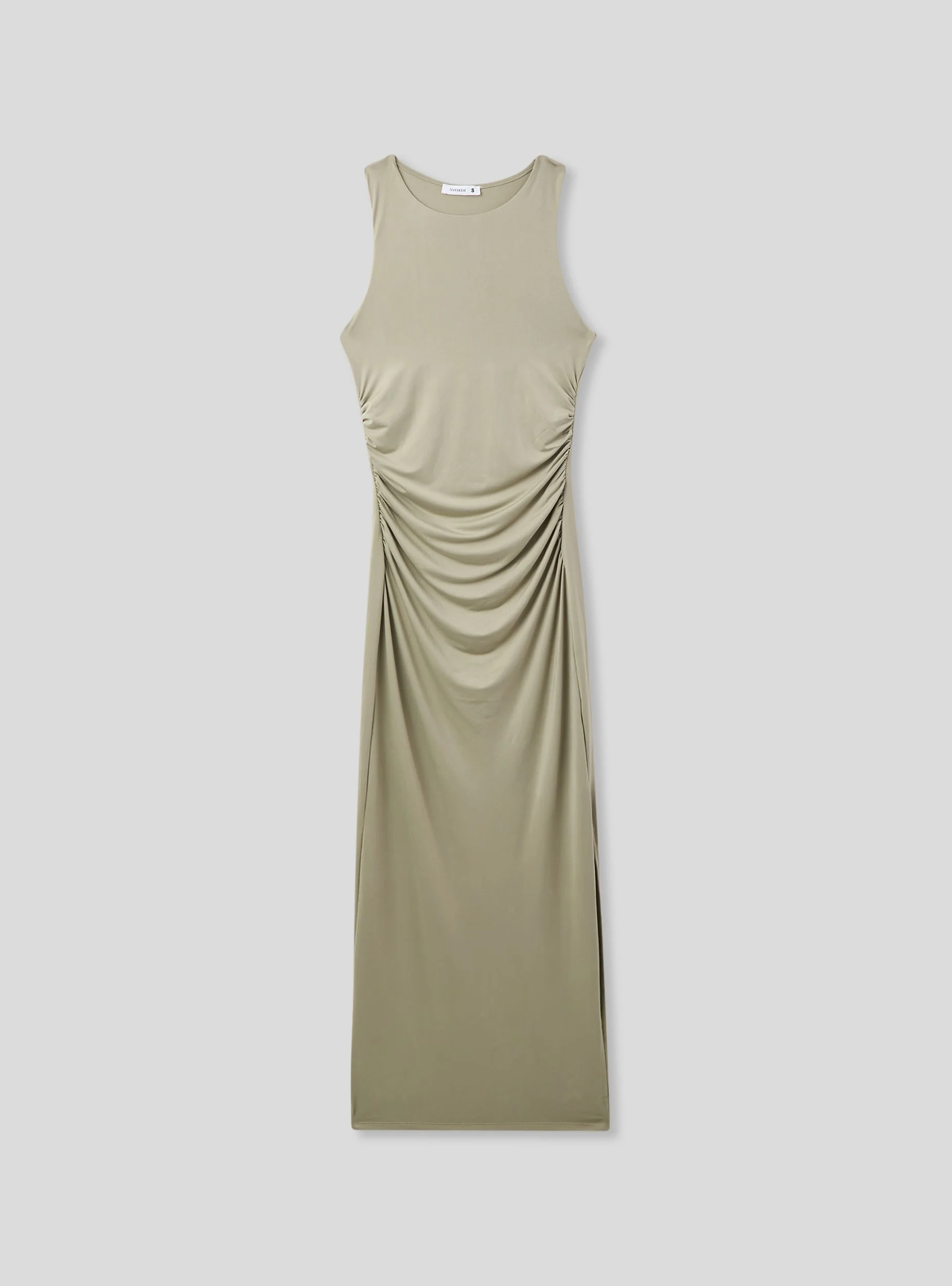 Vestito lungo con arricciature e scollo americano - Image 4