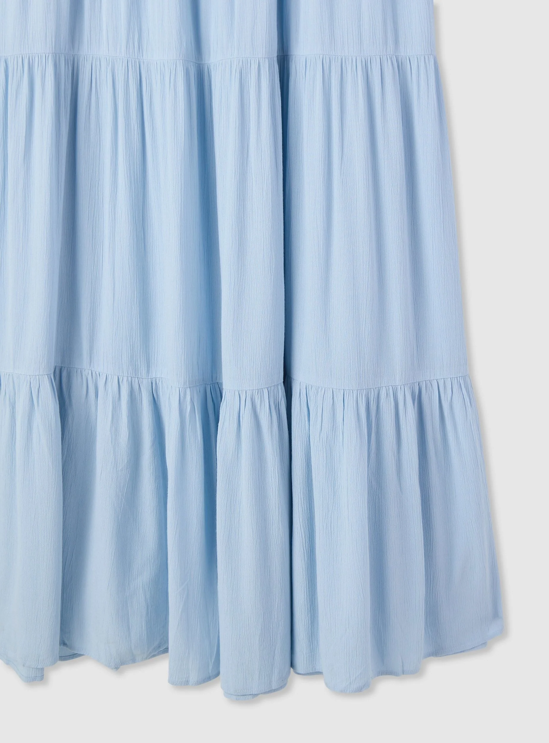 Vestito lungo con balze e scollo a V - Image 6