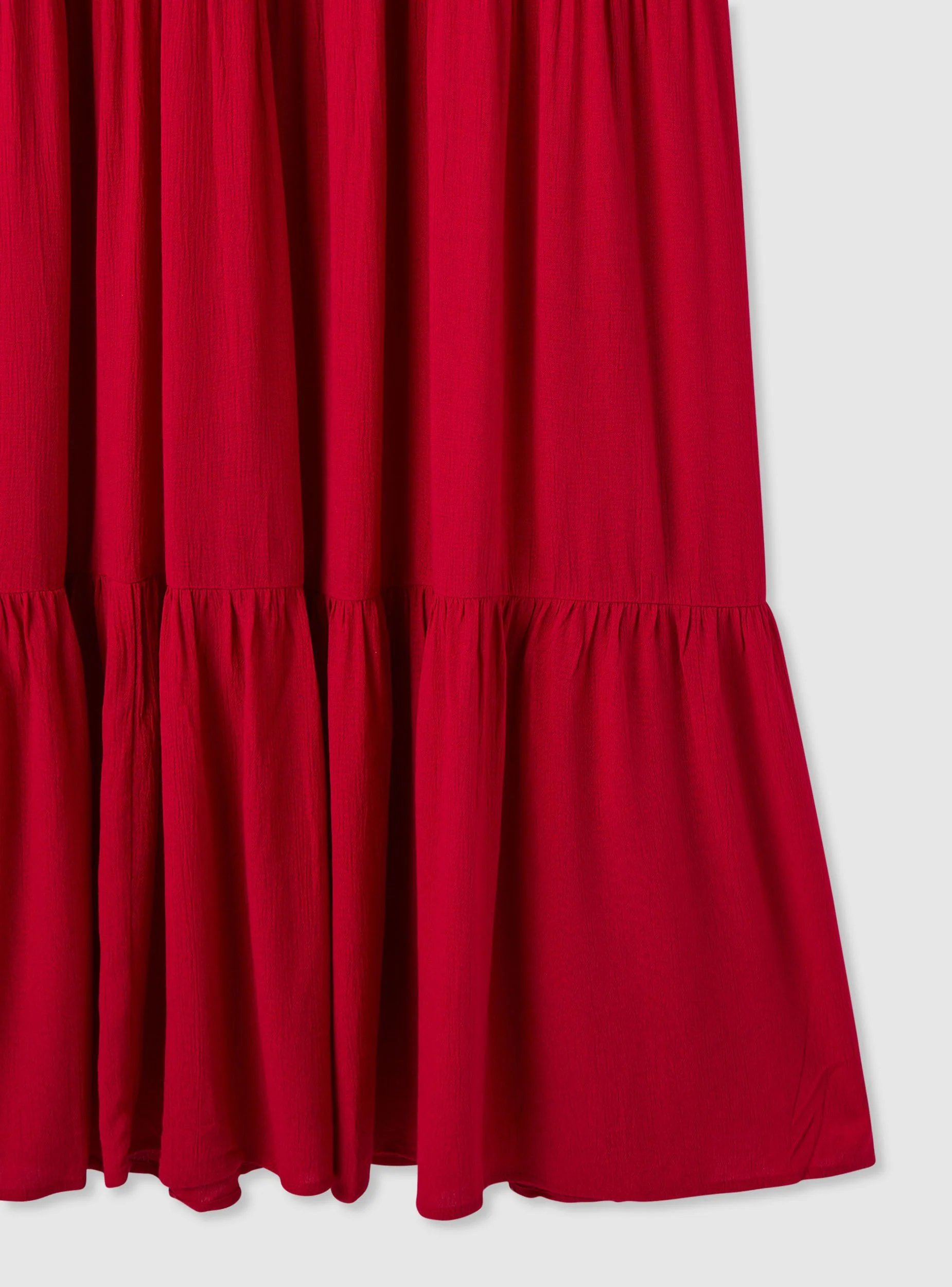 Vestito lungo con balze e scollo a V - Image 6