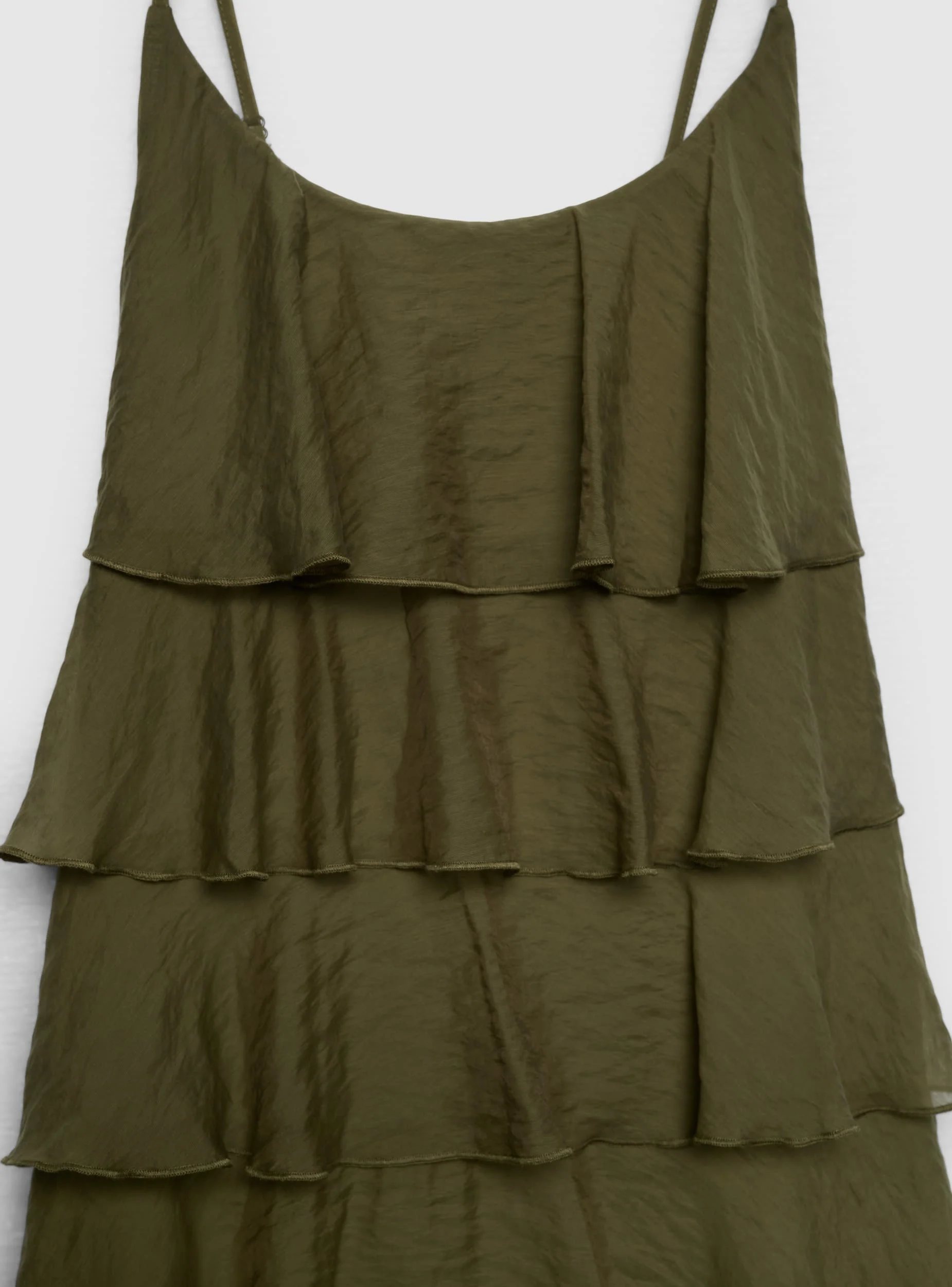 Vestito lungo con balze e spalline sottili - Image 7