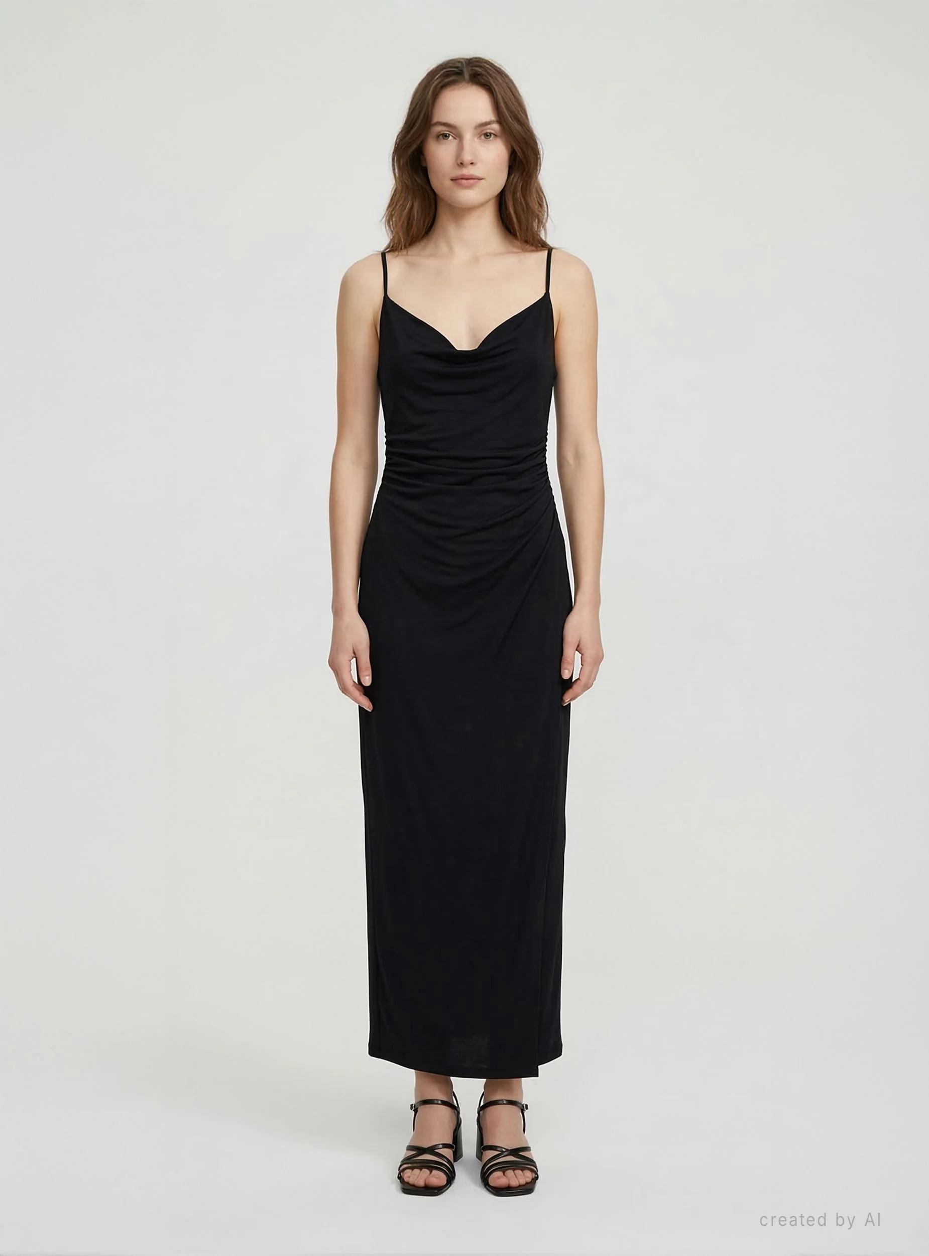 Vestito lungo con drappeggio - Image 3