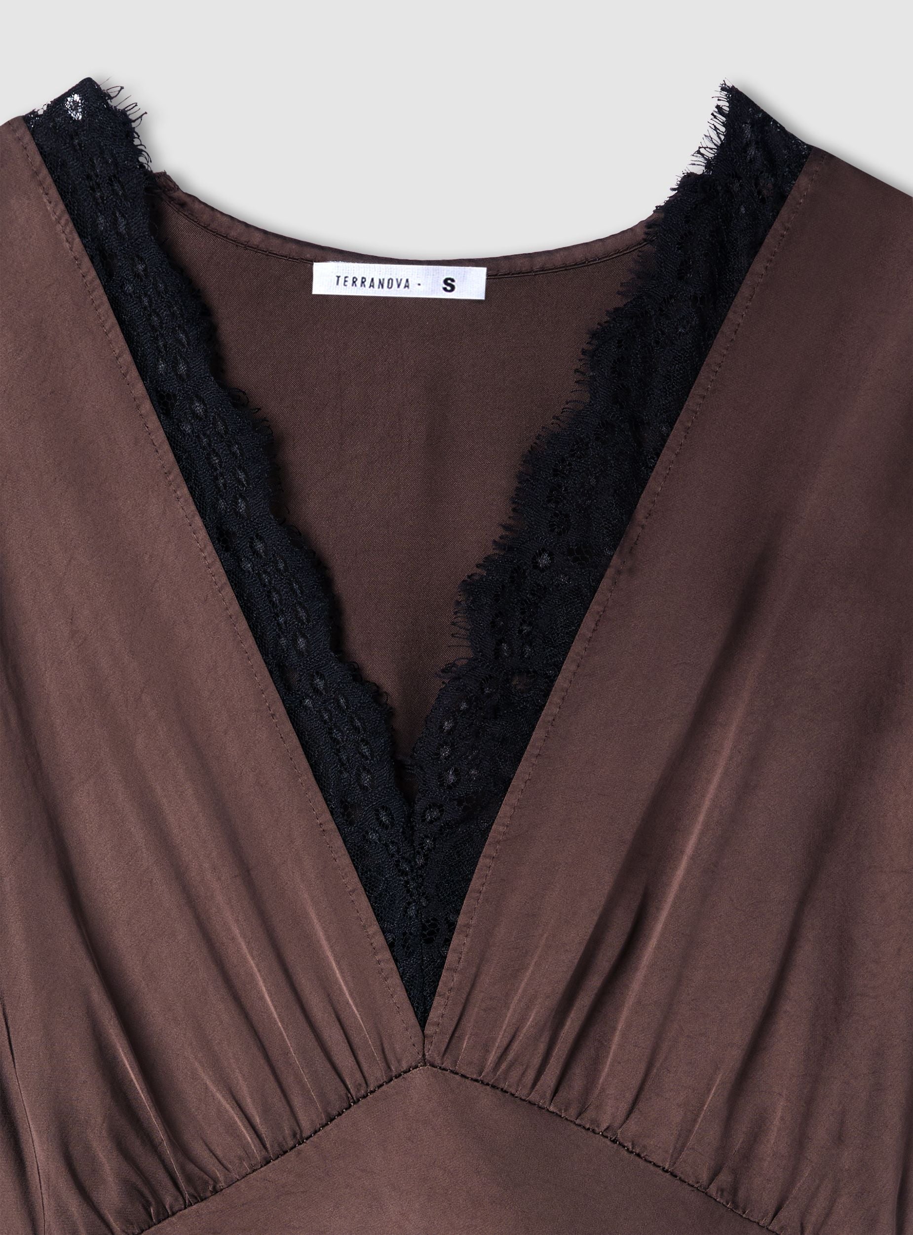 Vestito lungo con inserti in pizzo - Image 5