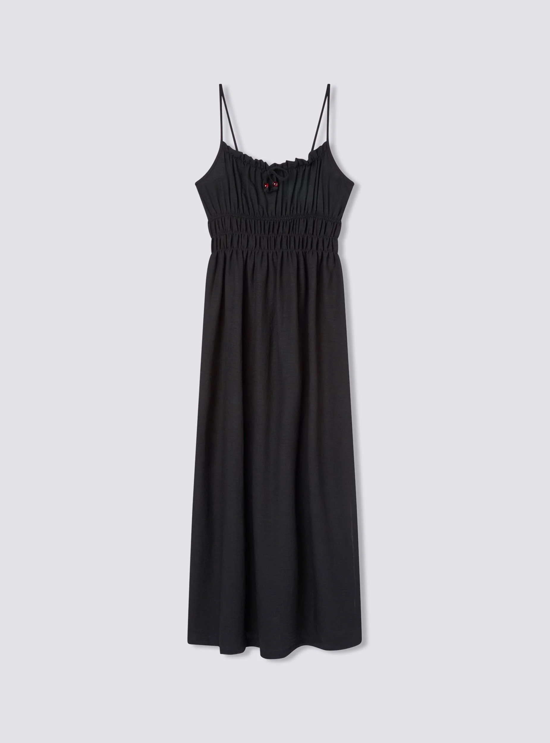 Vestito lungo con nastrini e dettaglio in legno - Image 6