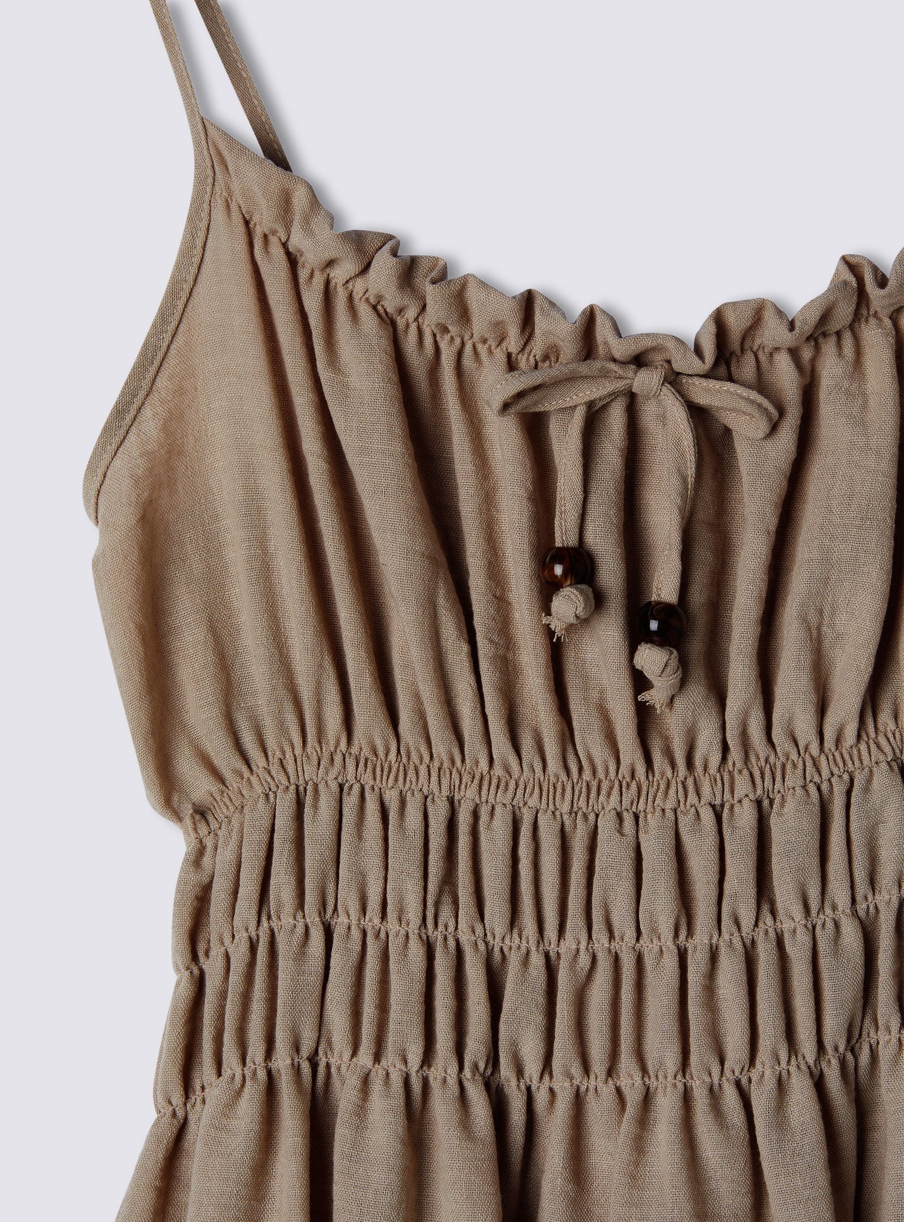 Vestito lungo con nastrini e dettaglio in legno - Image 6
