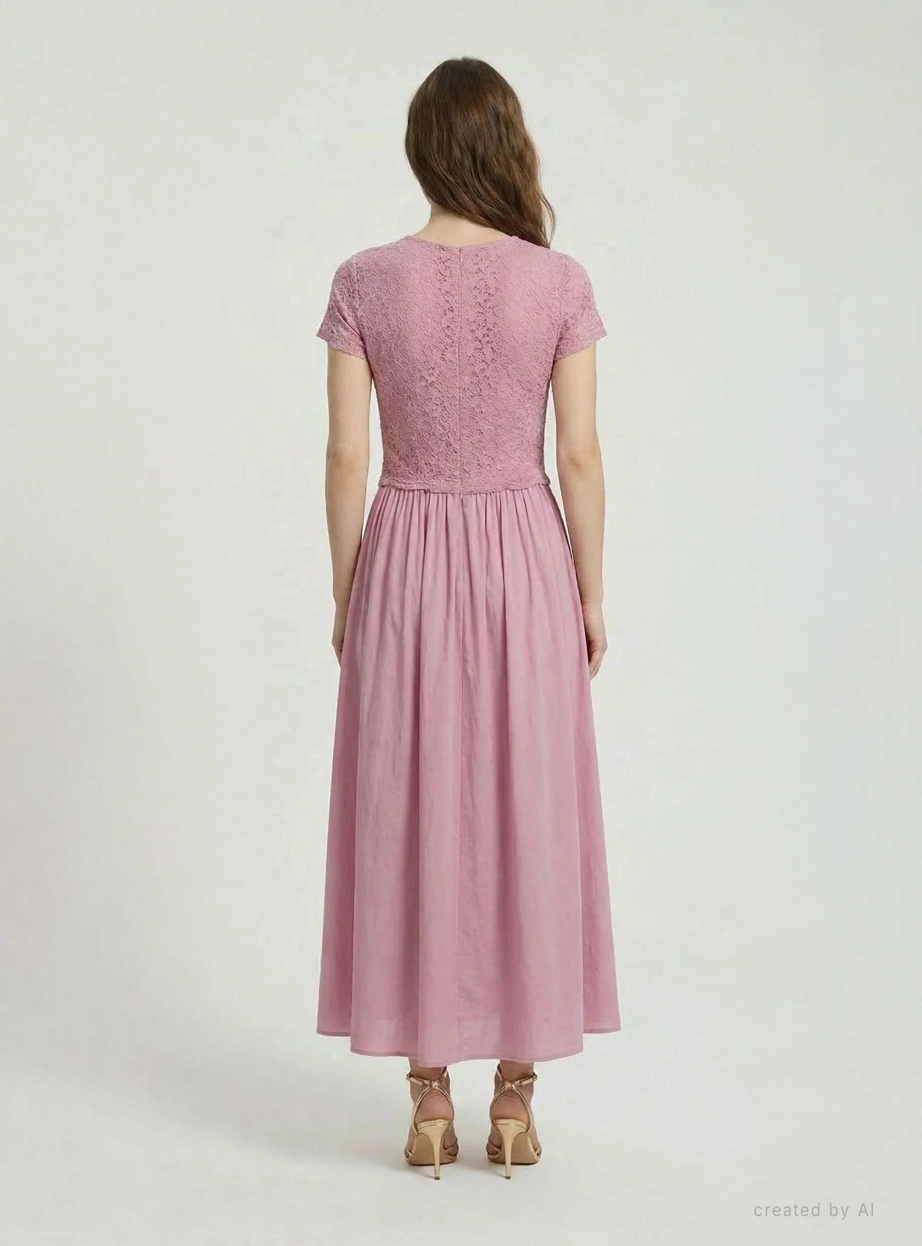 Vestito lungo con pizzo