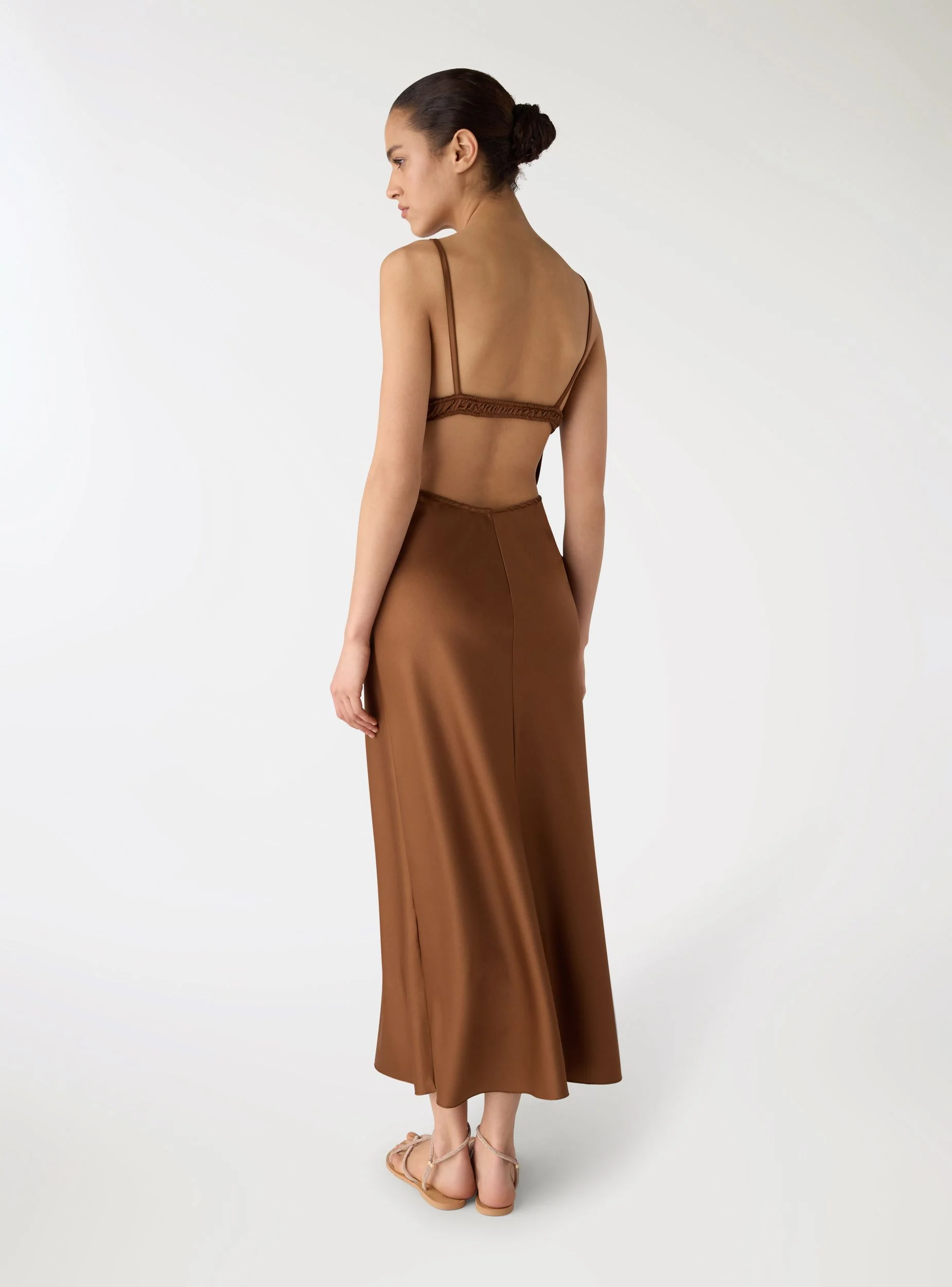 Vestito lungo con schiena nuda satin - Image 2