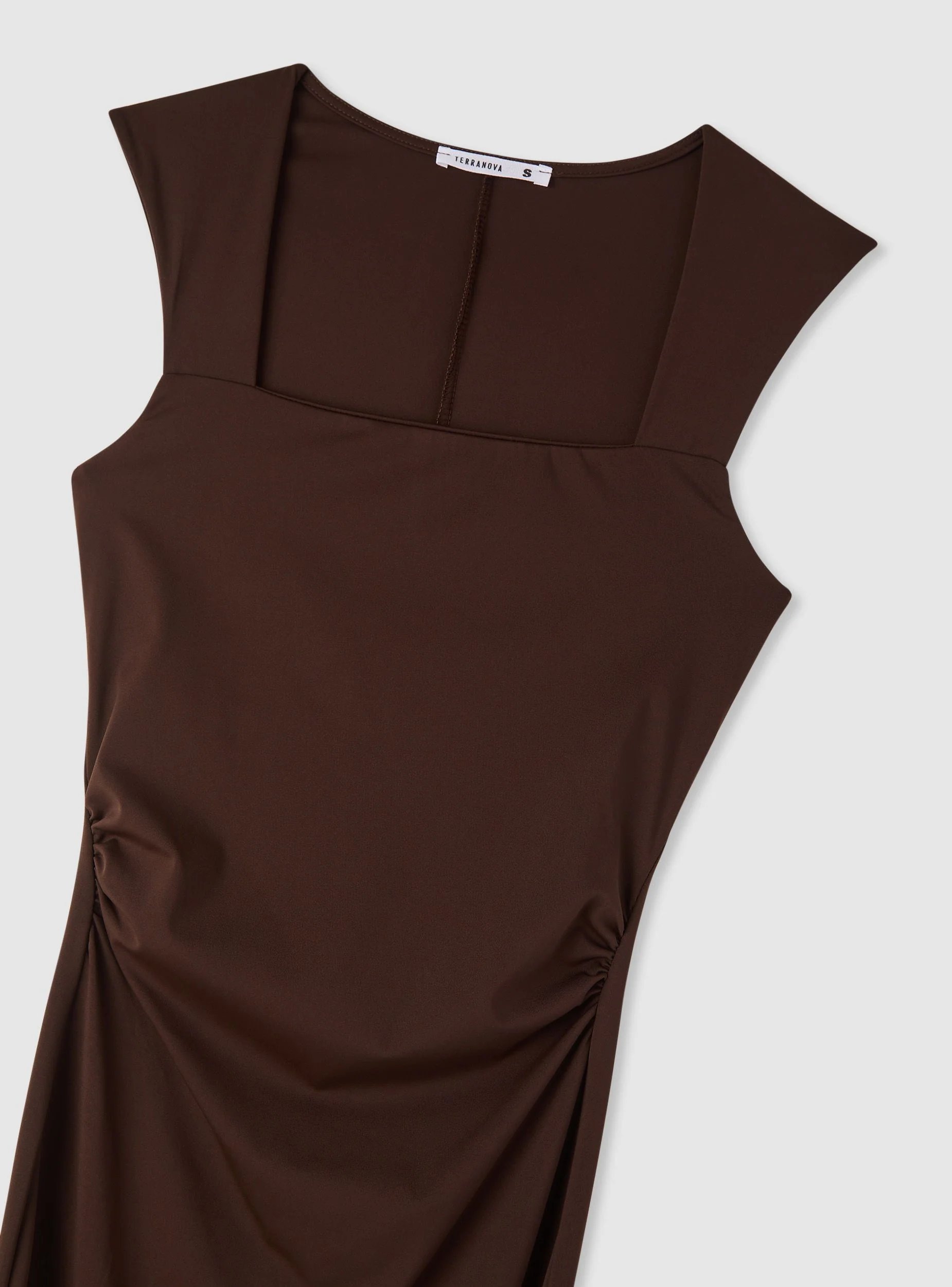 Vestito lungo con scollo quadrato e arricciature - Image 5