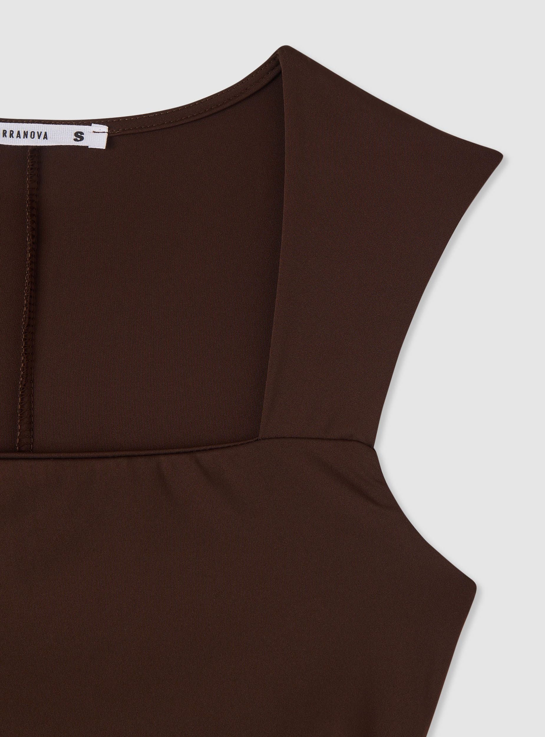 Vestito lungo con scollo quadrato e arricciature - Image 6