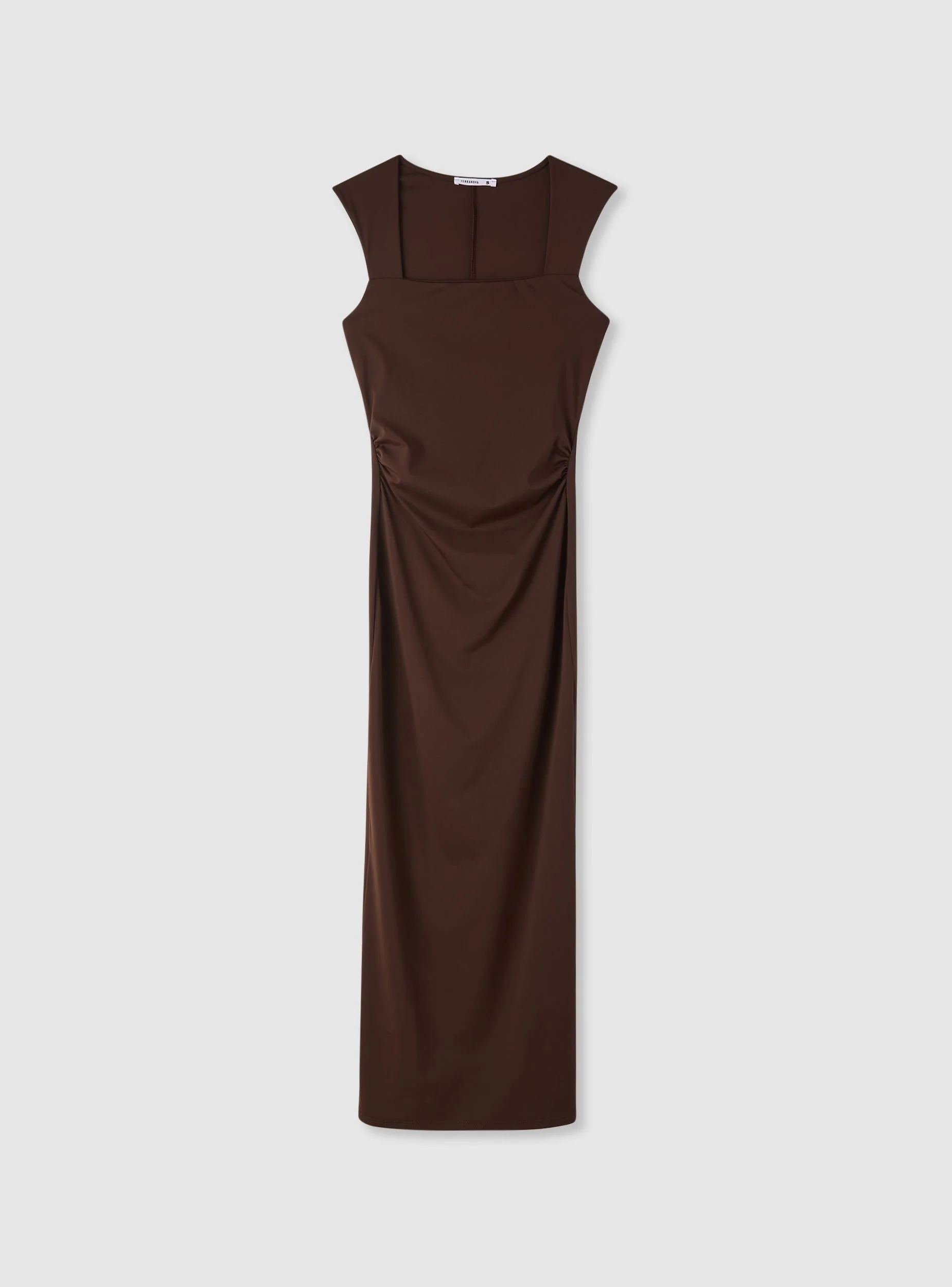 Vestito lungo con scollo quadrato e arricciature - Image 7