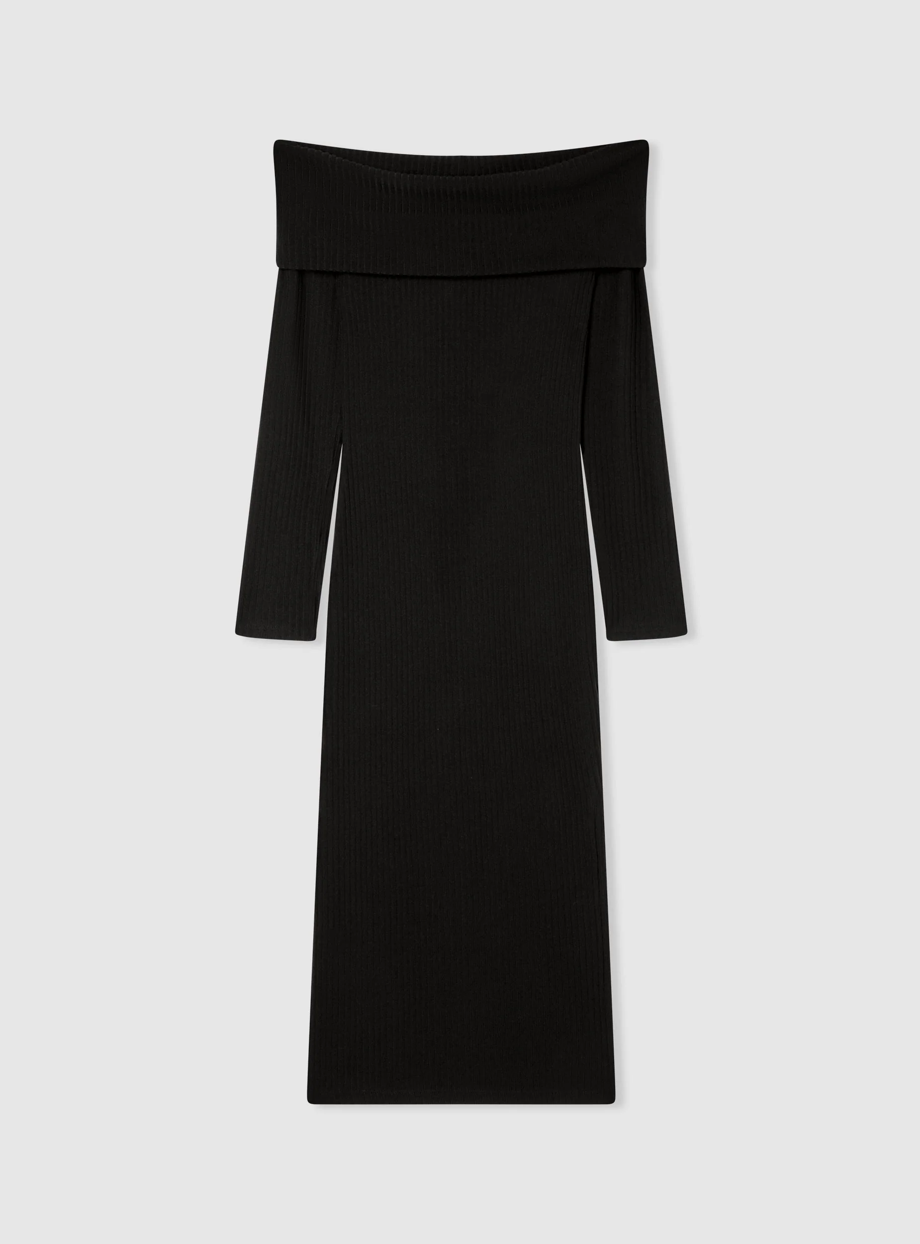 Vestito lungo con spalle scoperte tessuto caldo - Image 5