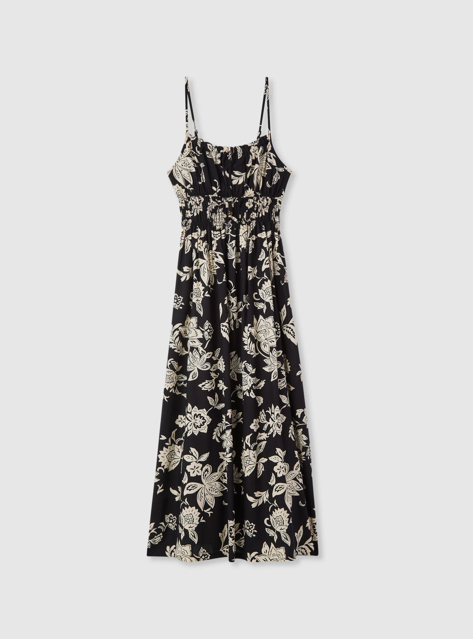 Vestito lungo con spalline sottili e stampa fiori - Image 5