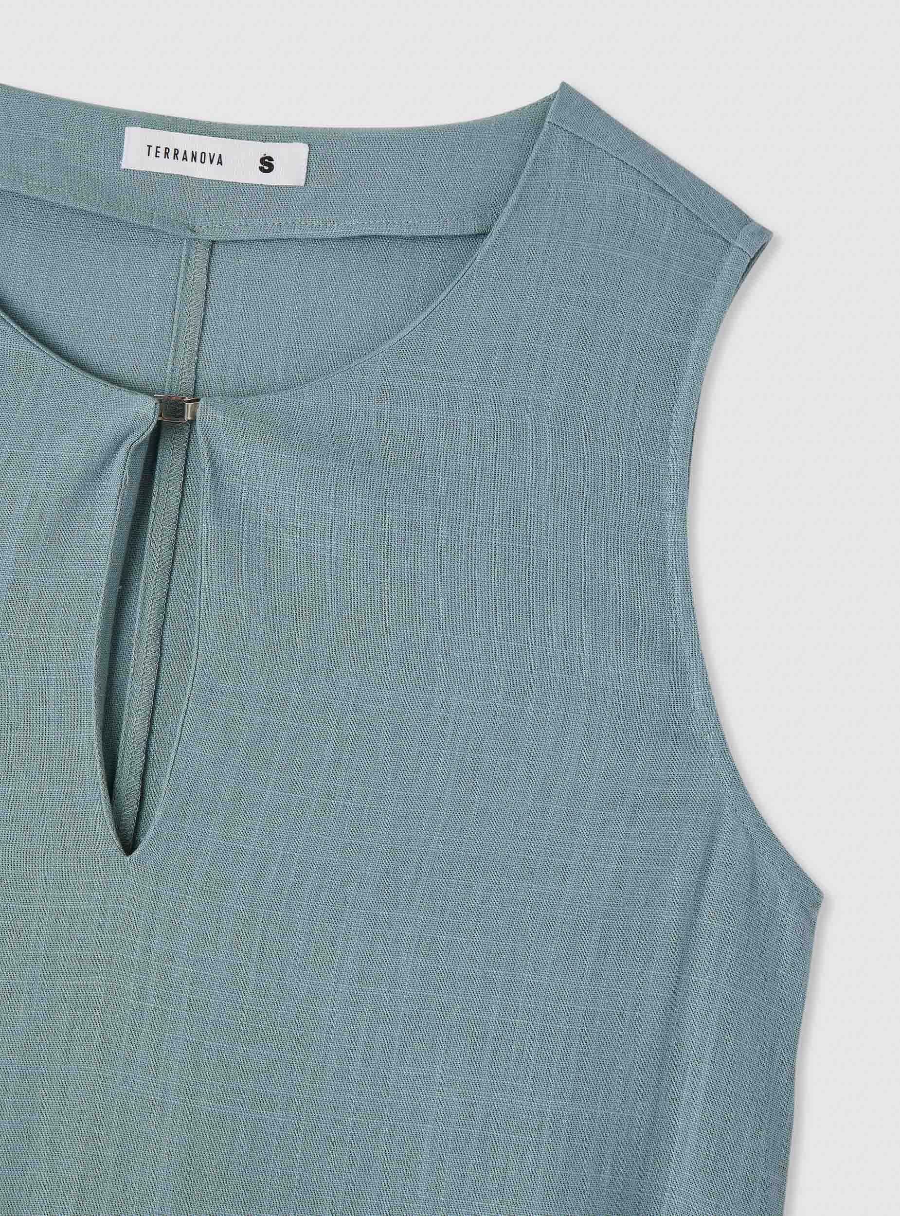 Vestito lungo effetto lino scollo a goccia - Image 5
