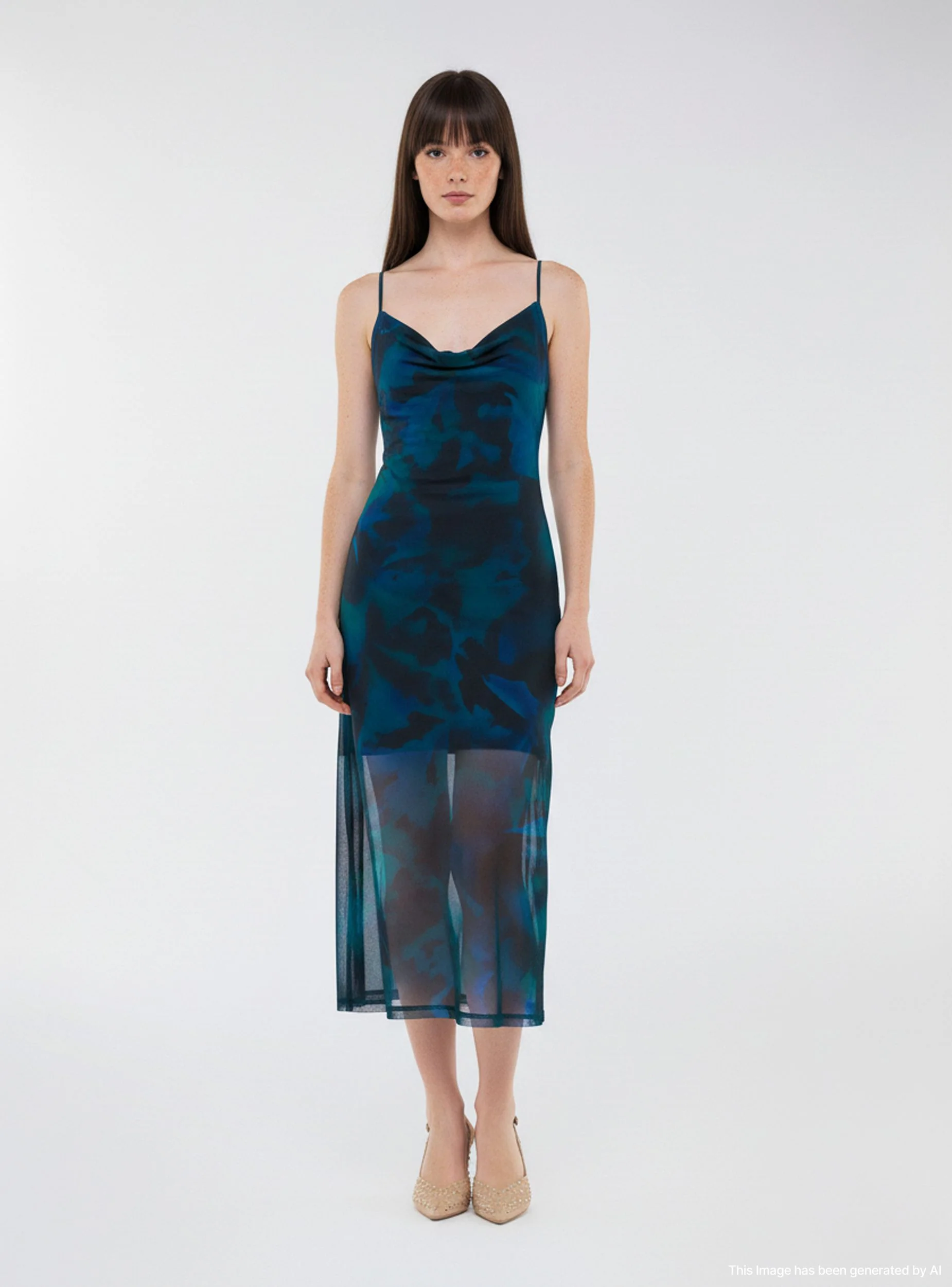 Vestito lungo fantasia sfumata