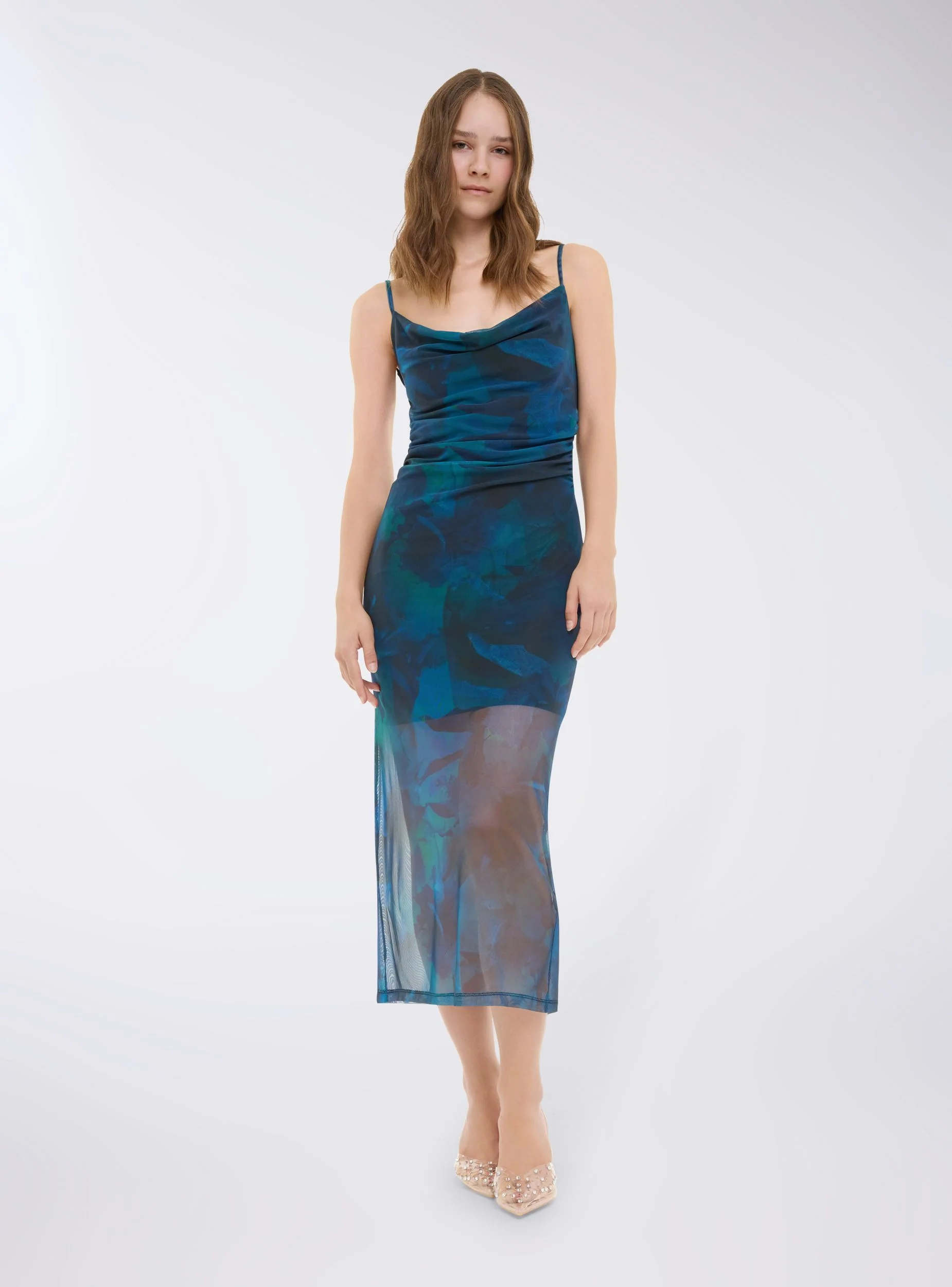 Vestito lungo fantasia sfumata - Image 4