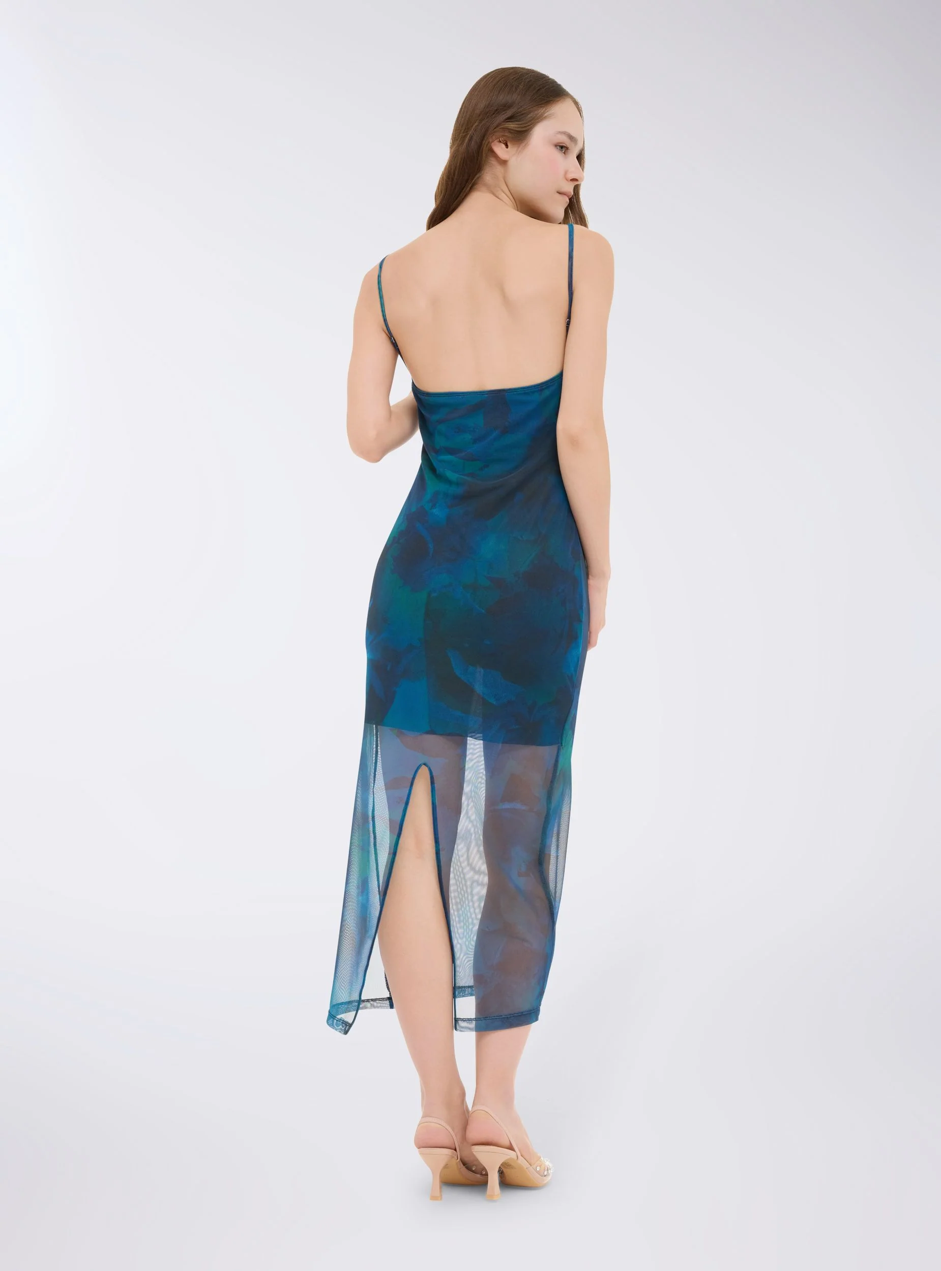 Vestito lungo fantasia sfumata - Image 5