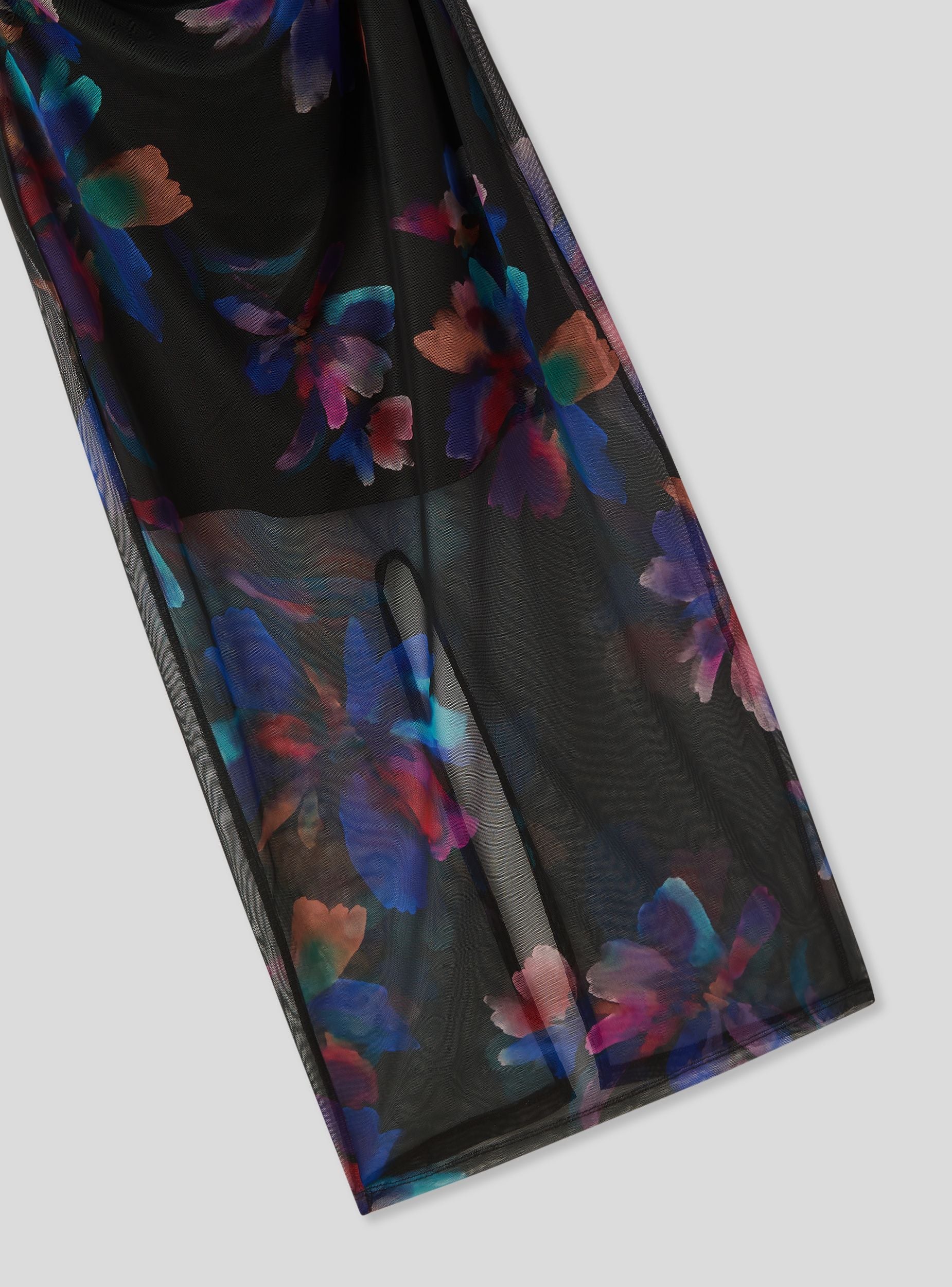 Vestito lungo gronda floreale in tulle - Image 6