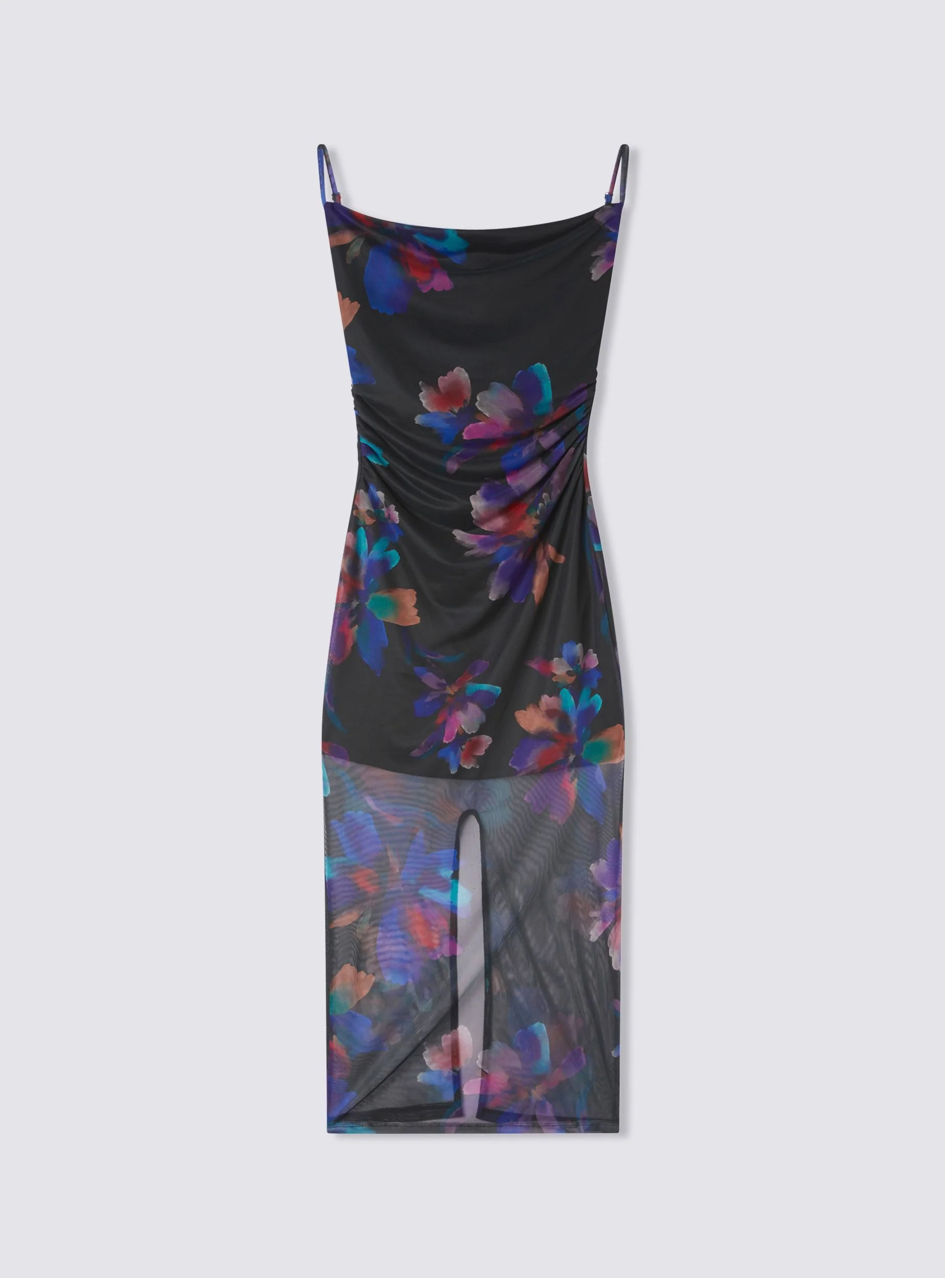 Vestito lungo gronda floreale in tulle - Image 7