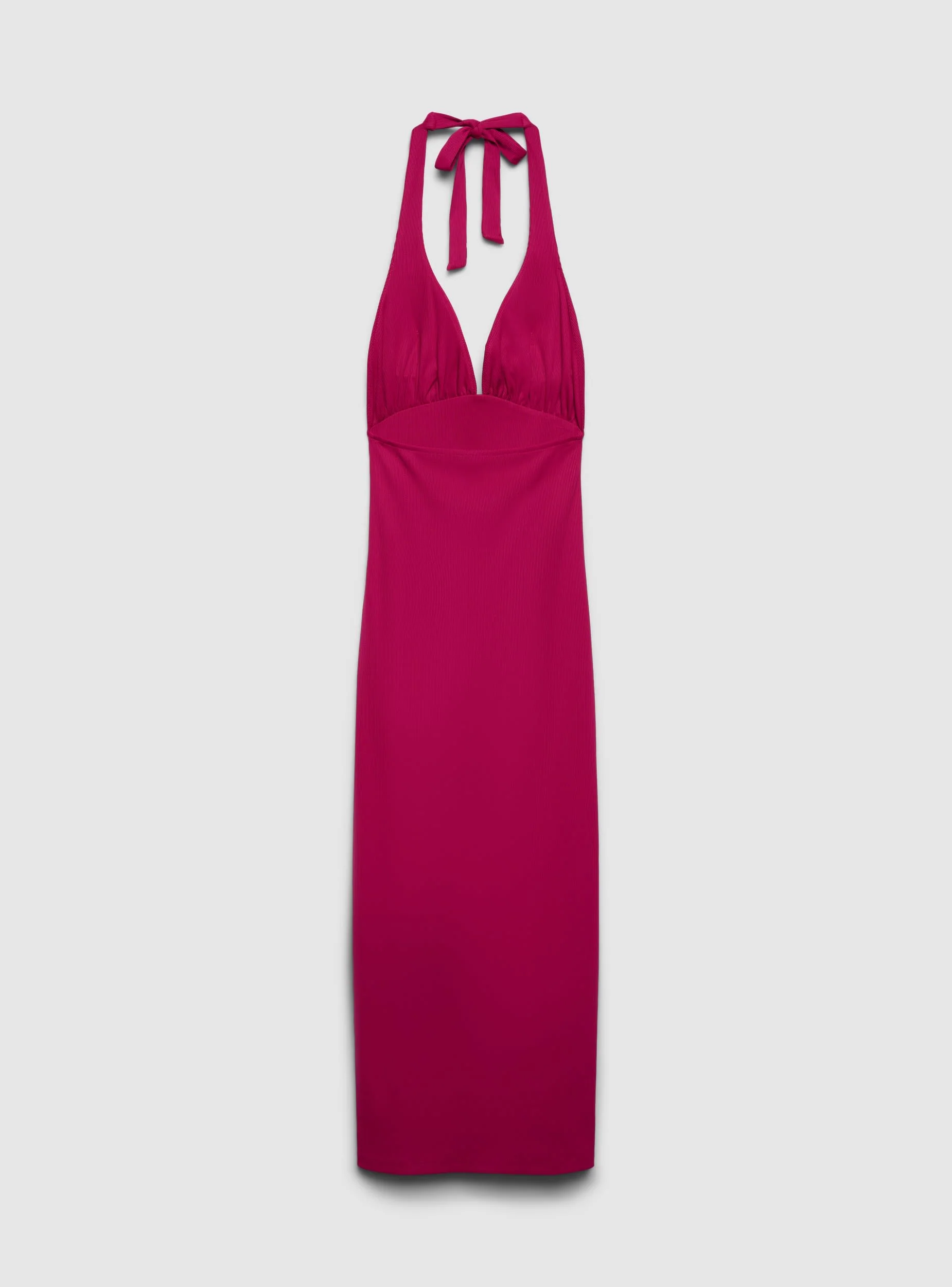 Vestito lungo halterneck con coppe e spacco - Image 7