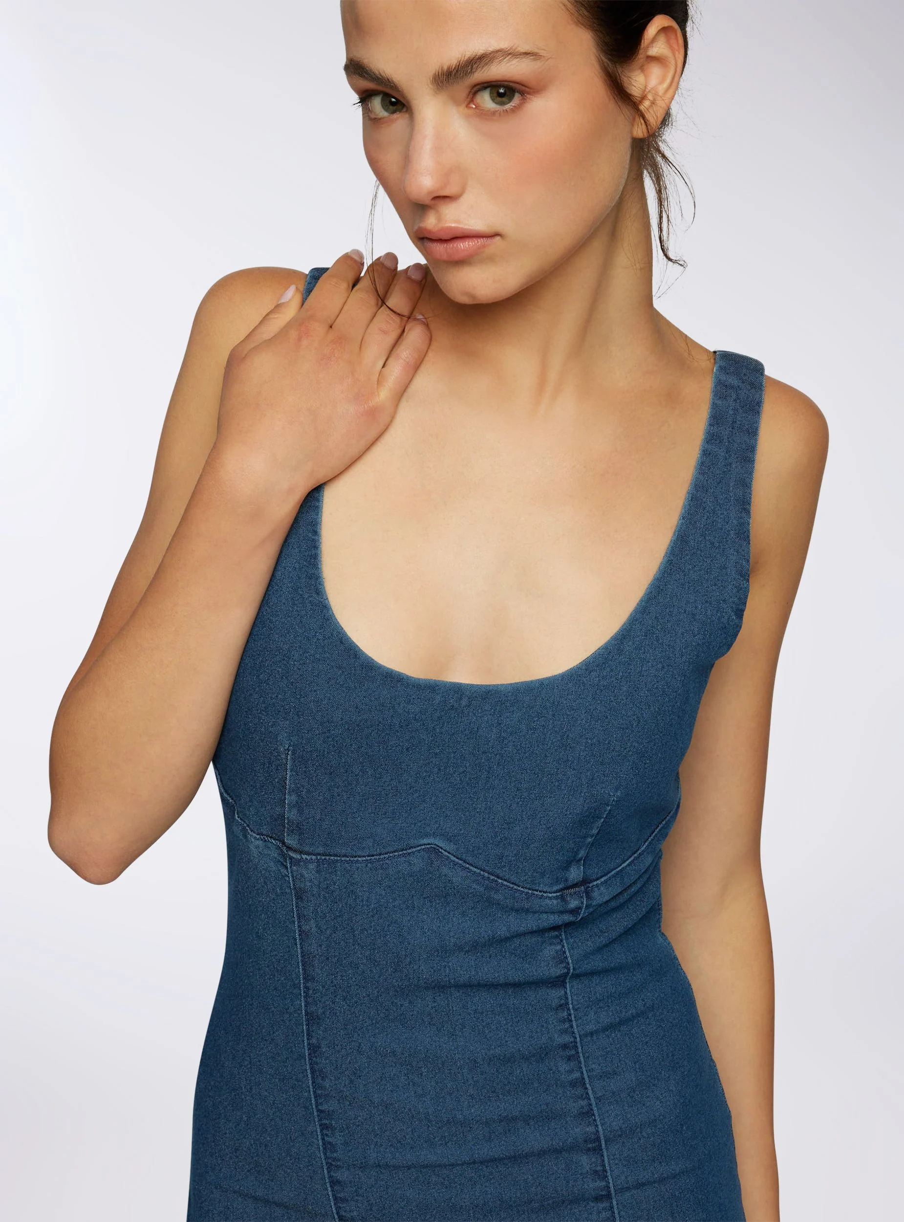Vestito lungo in denim - Image 4