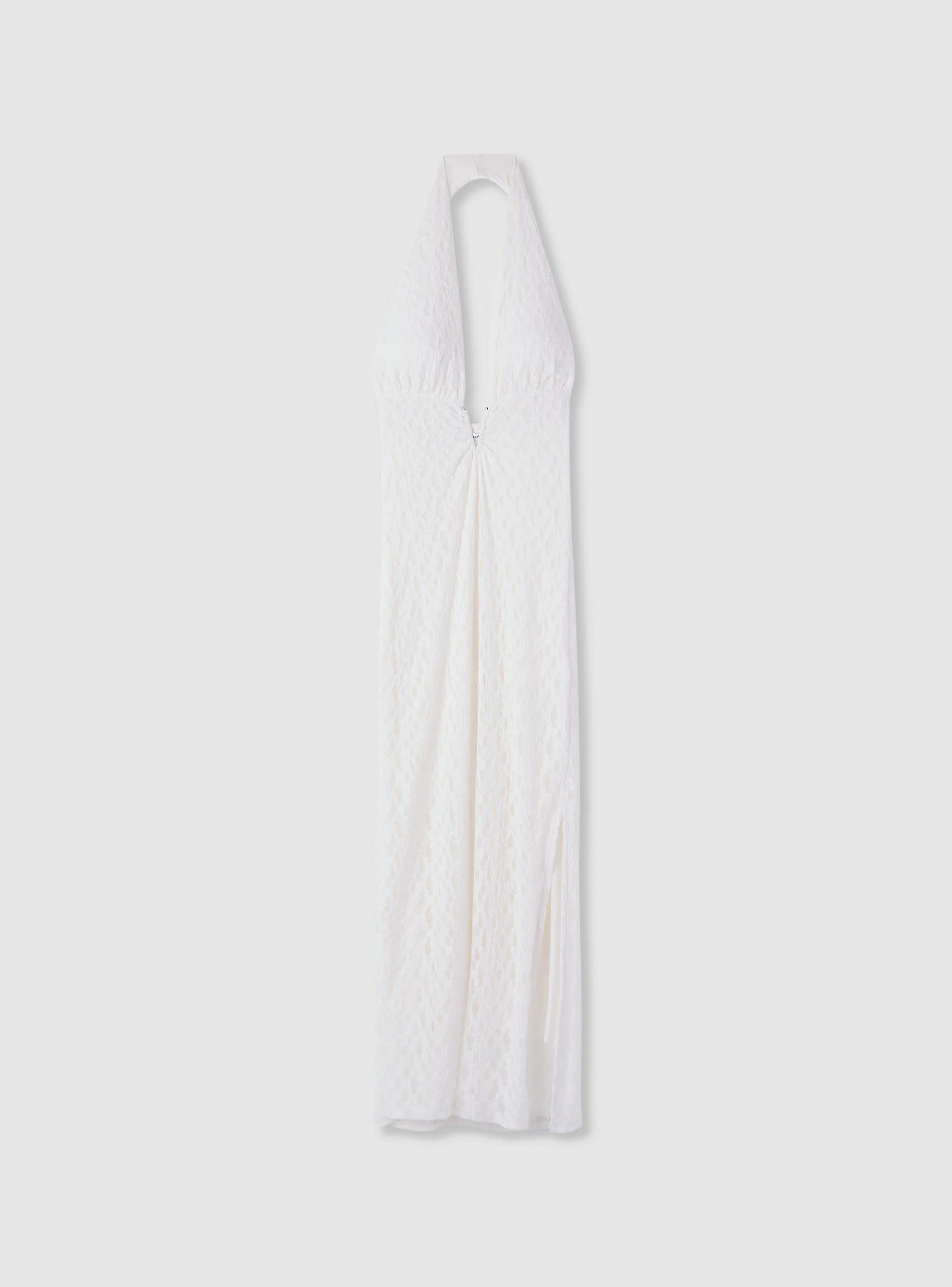 Vestito lungo in pizzo con scollo profondo e spacco - Image 5