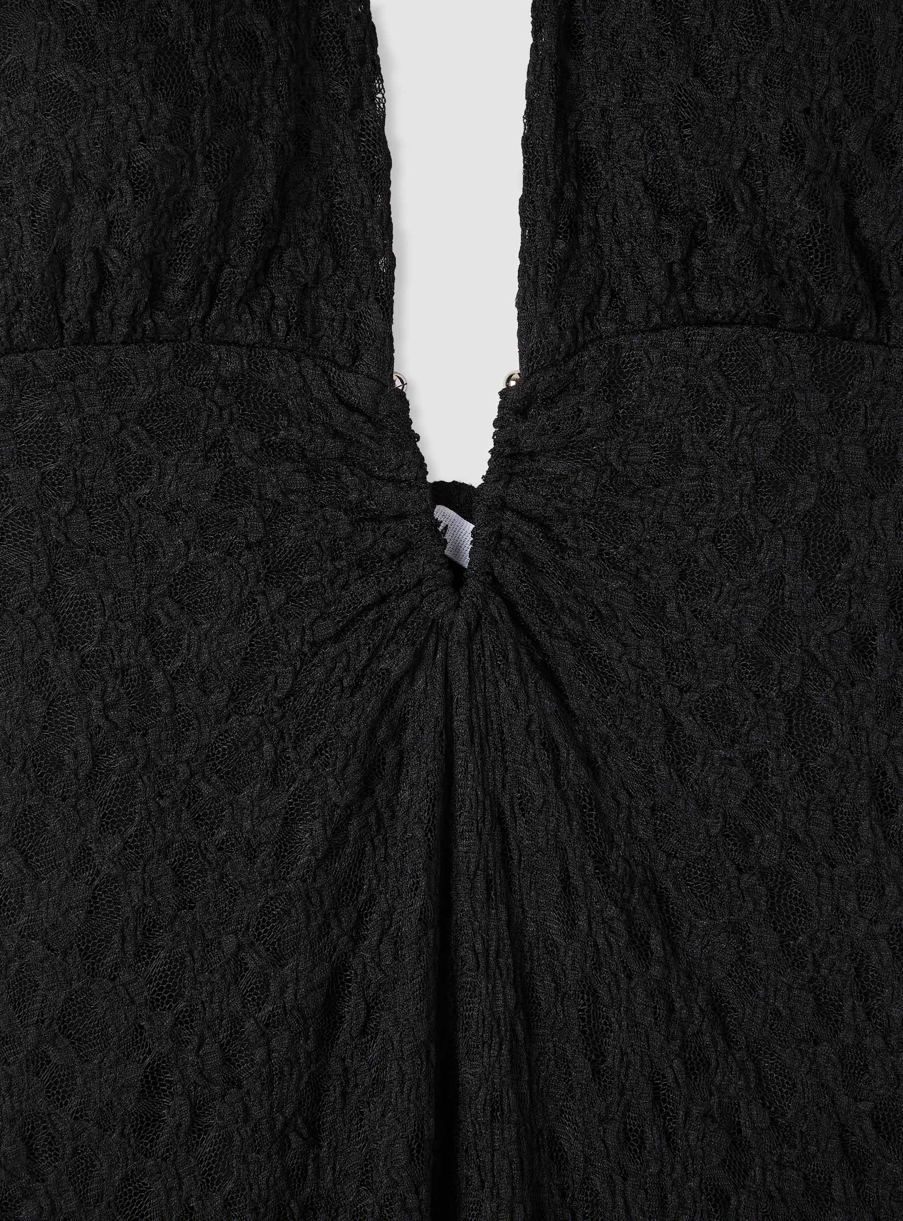 Vestito lungo in pizzo con scollo profondo e spacco - Image 7