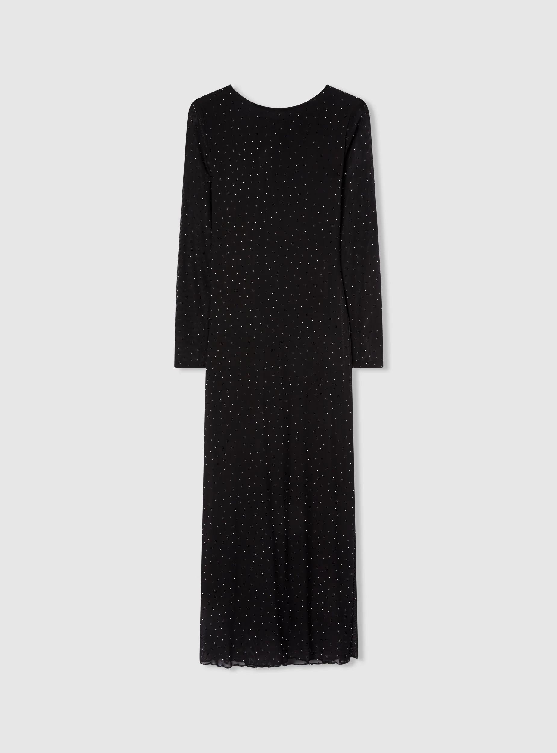 Vestito lungo in tulle con strass - Image 5