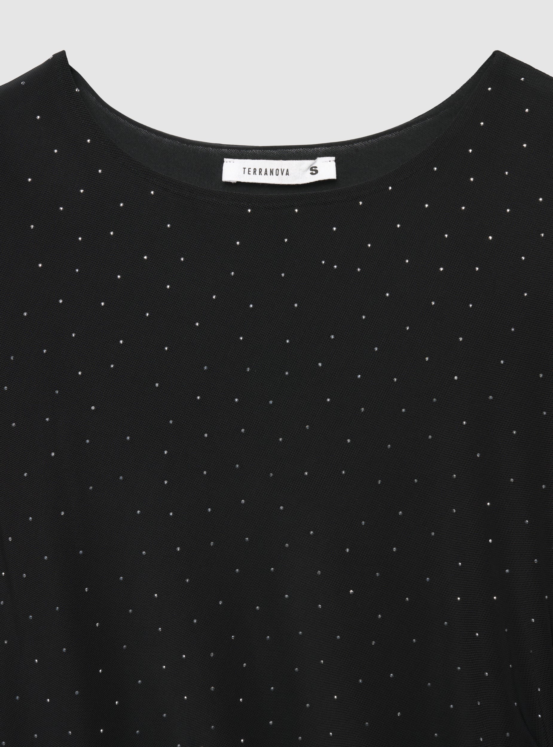 Vestito lungo in tulle con strass - Image 7