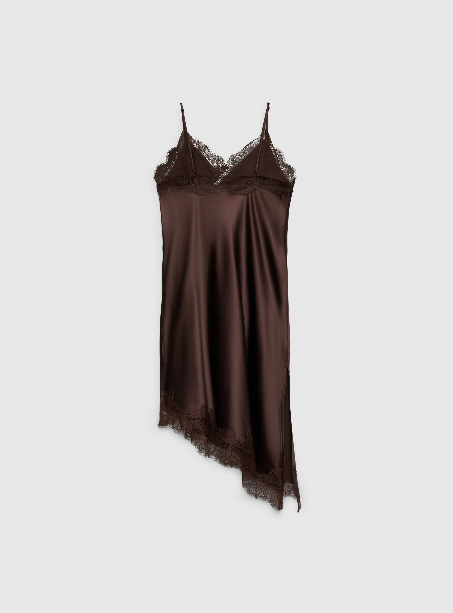 Vestito lungo lingerie con dettagli in pizzo