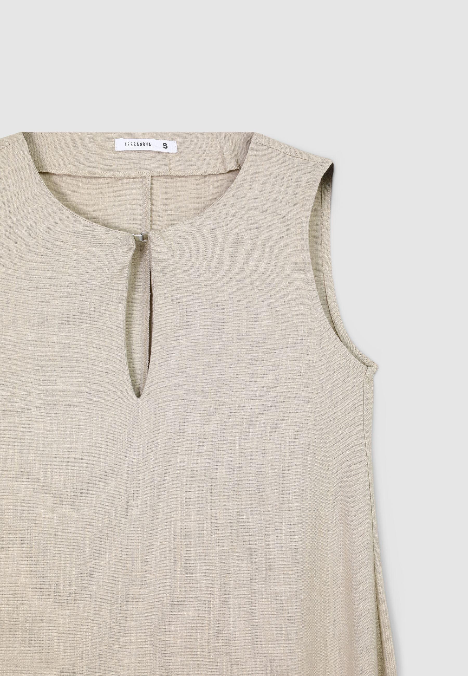 Vestito lungo misto lino dettaglio goccia - Image 6