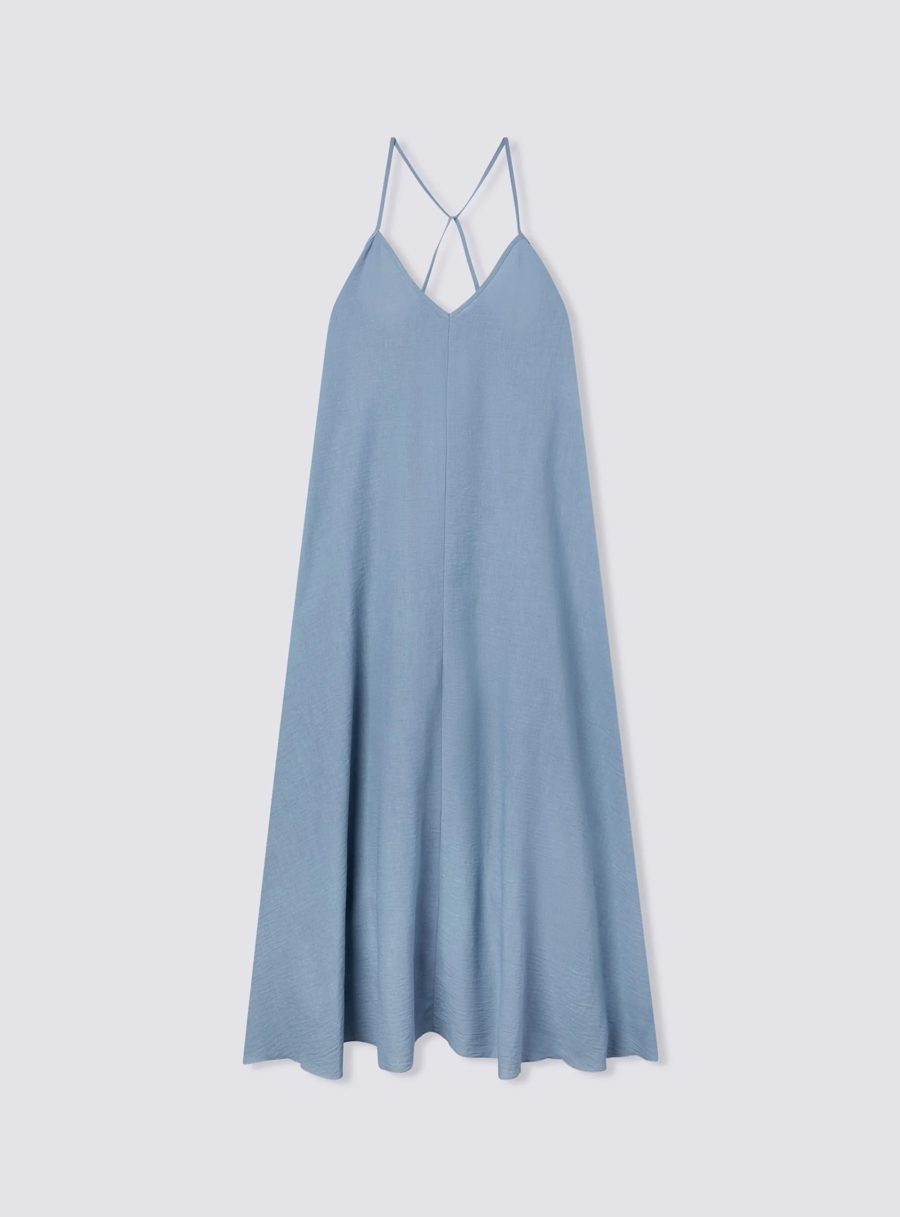 Vestito lungo scollo a v e spalline incrociate sul retro - Image 5