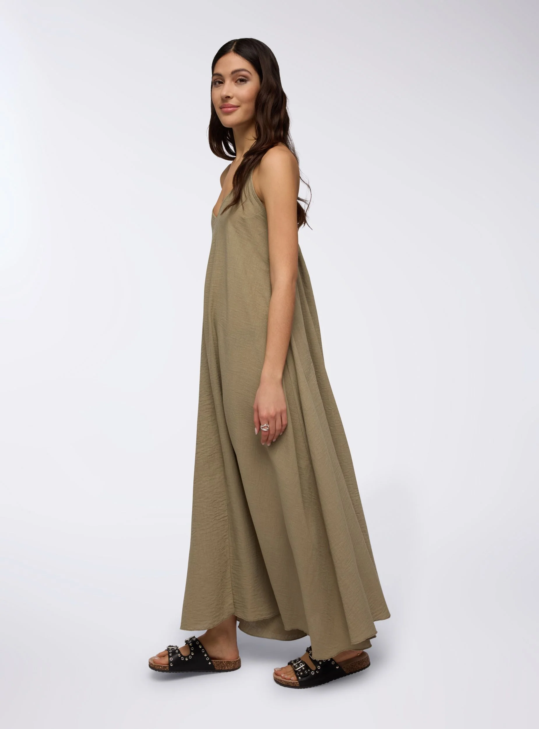Vestito lungo scollo a v e spalline incrociate sul retro - Image 2