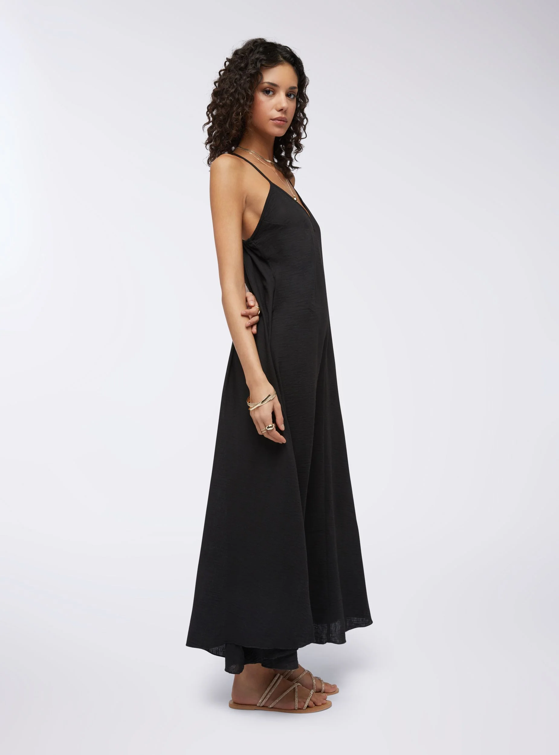 Vestito lungo scollo a v e spalline incrociate sul retro - Image 3