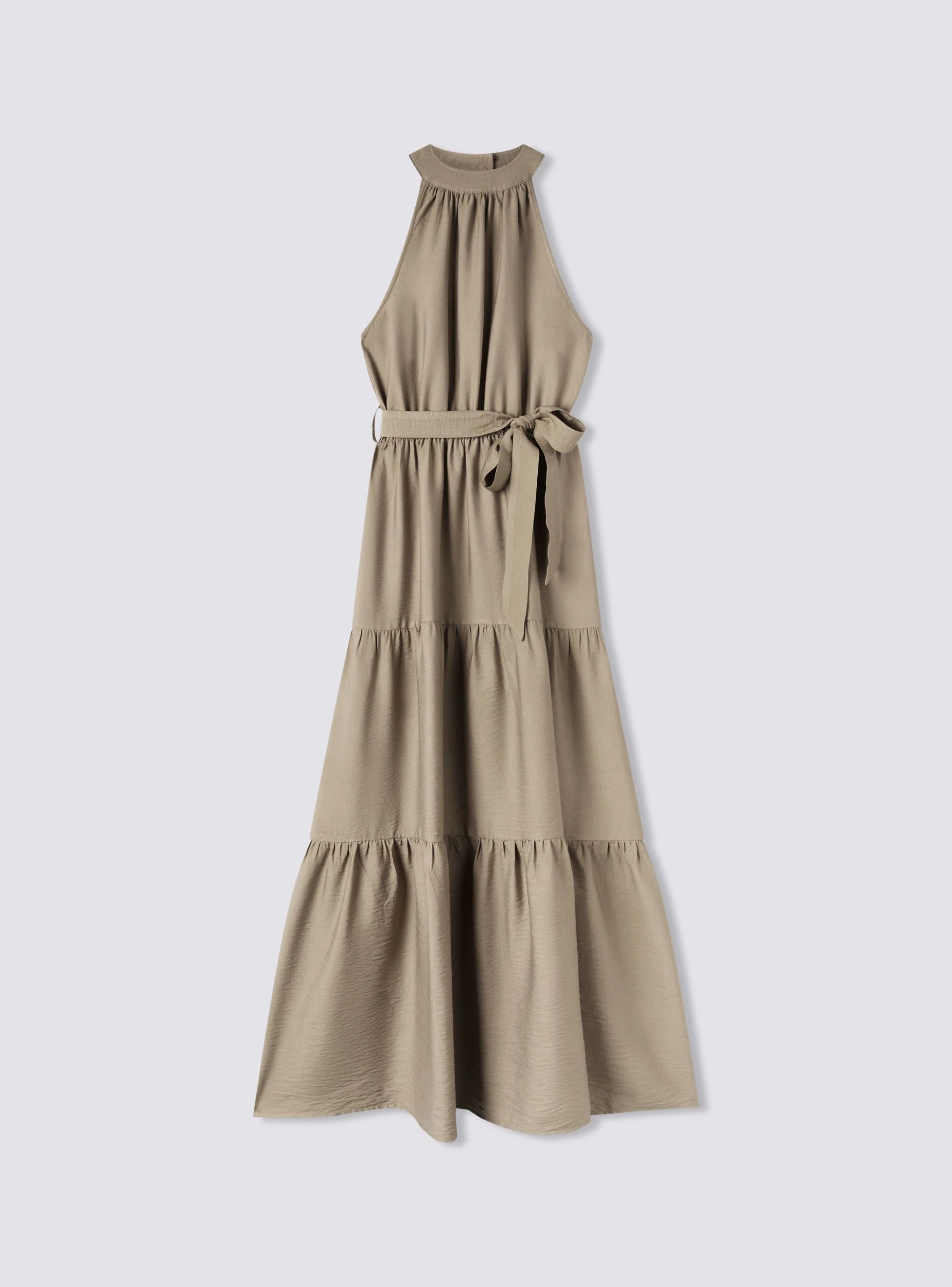 Vestito lungo scollo americano con balze - Image 7