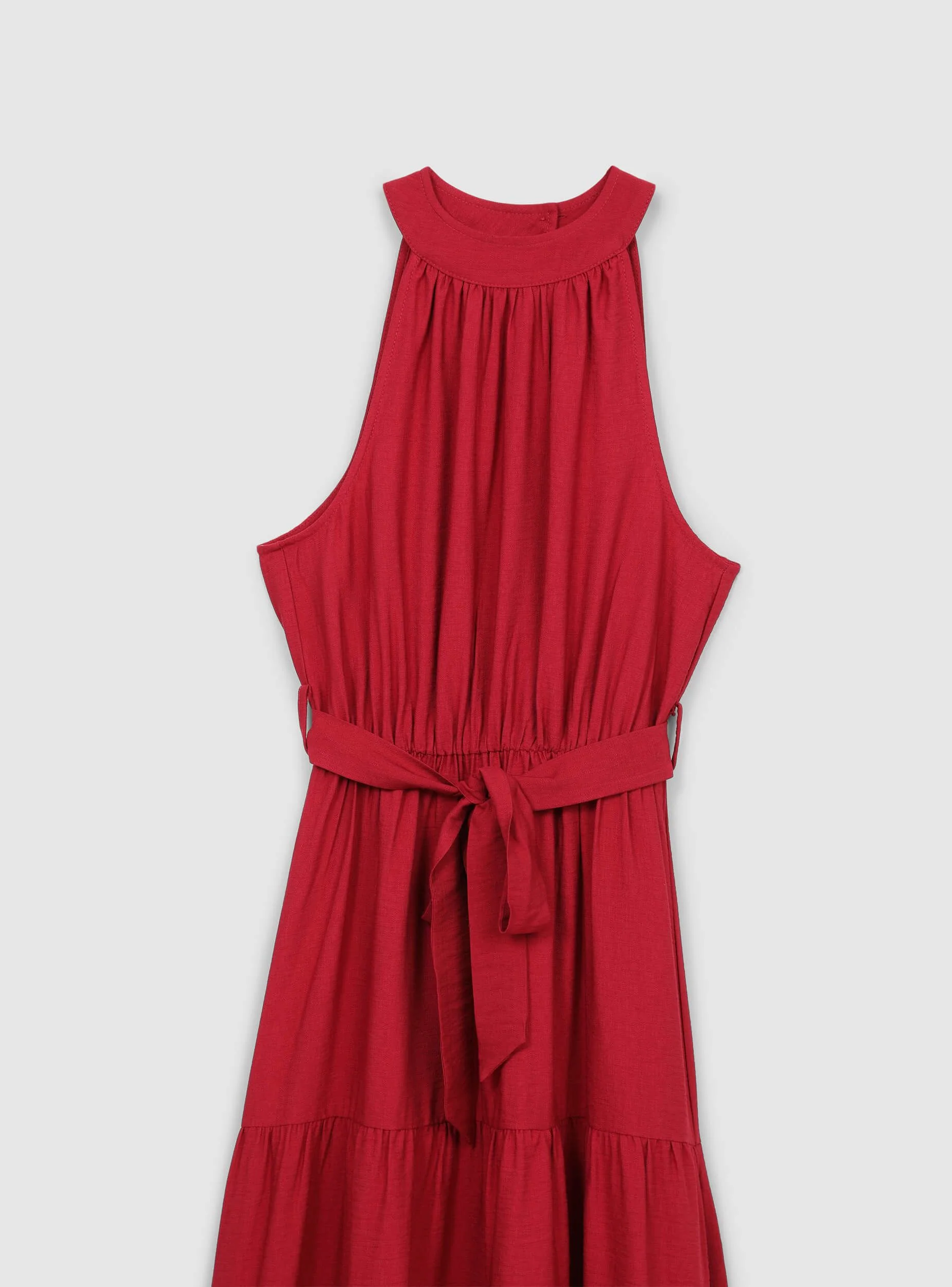 Vestito lungo scollo americano con balze - Image 5