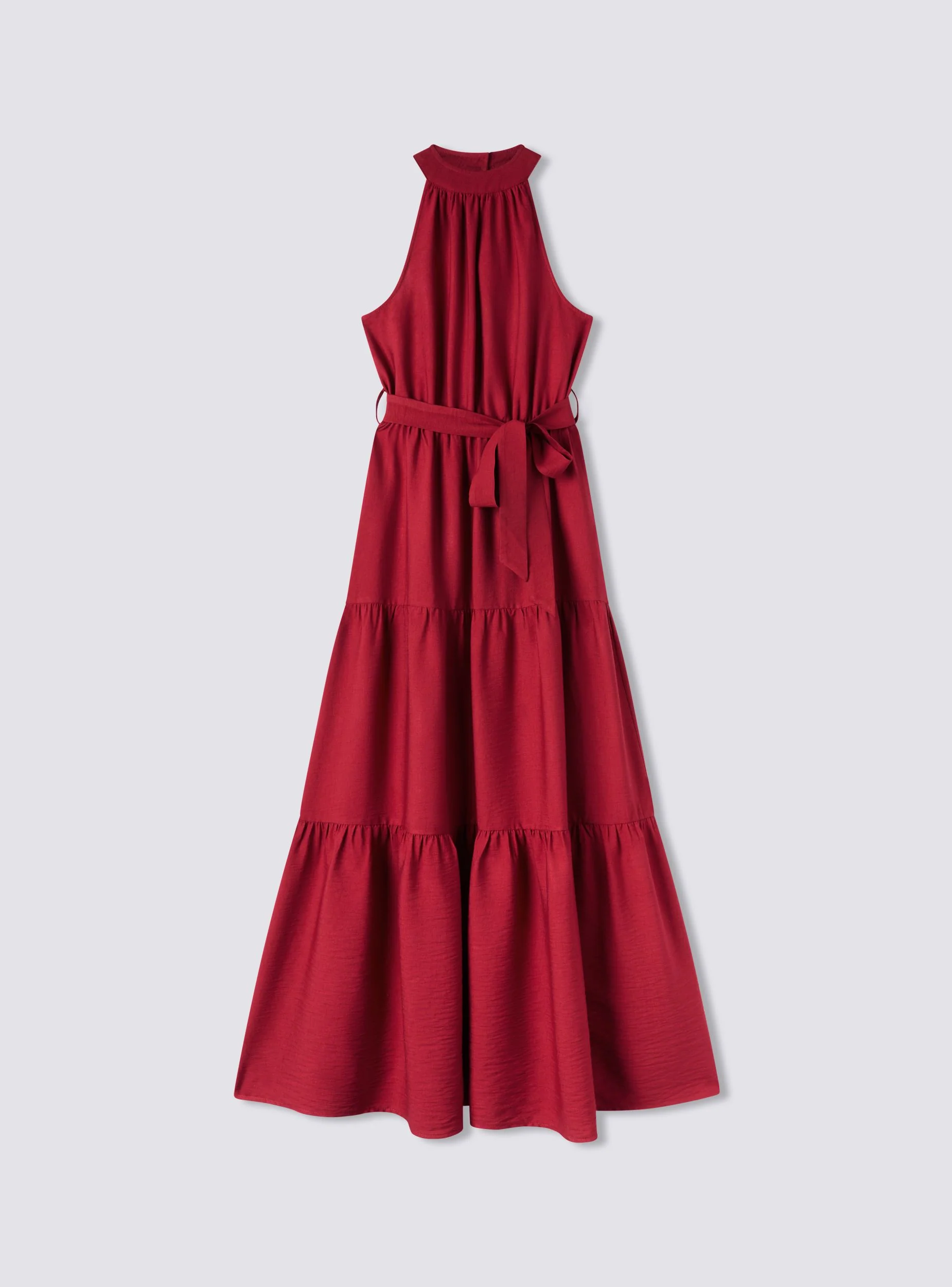 Vestito lungo scollo americano con balze - Image 7