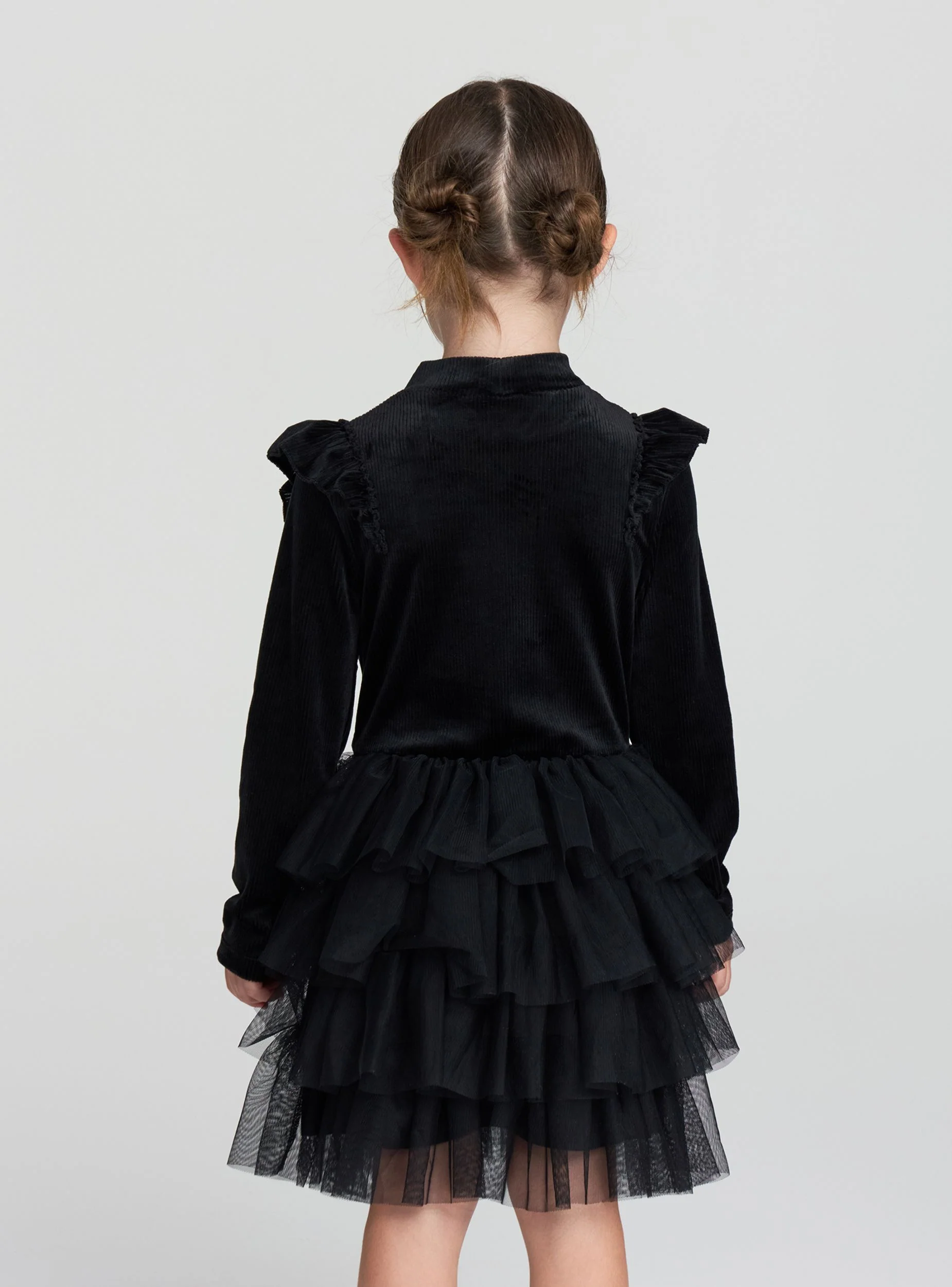 Vestito maniche lunghe con gonna a balze - Image 2
