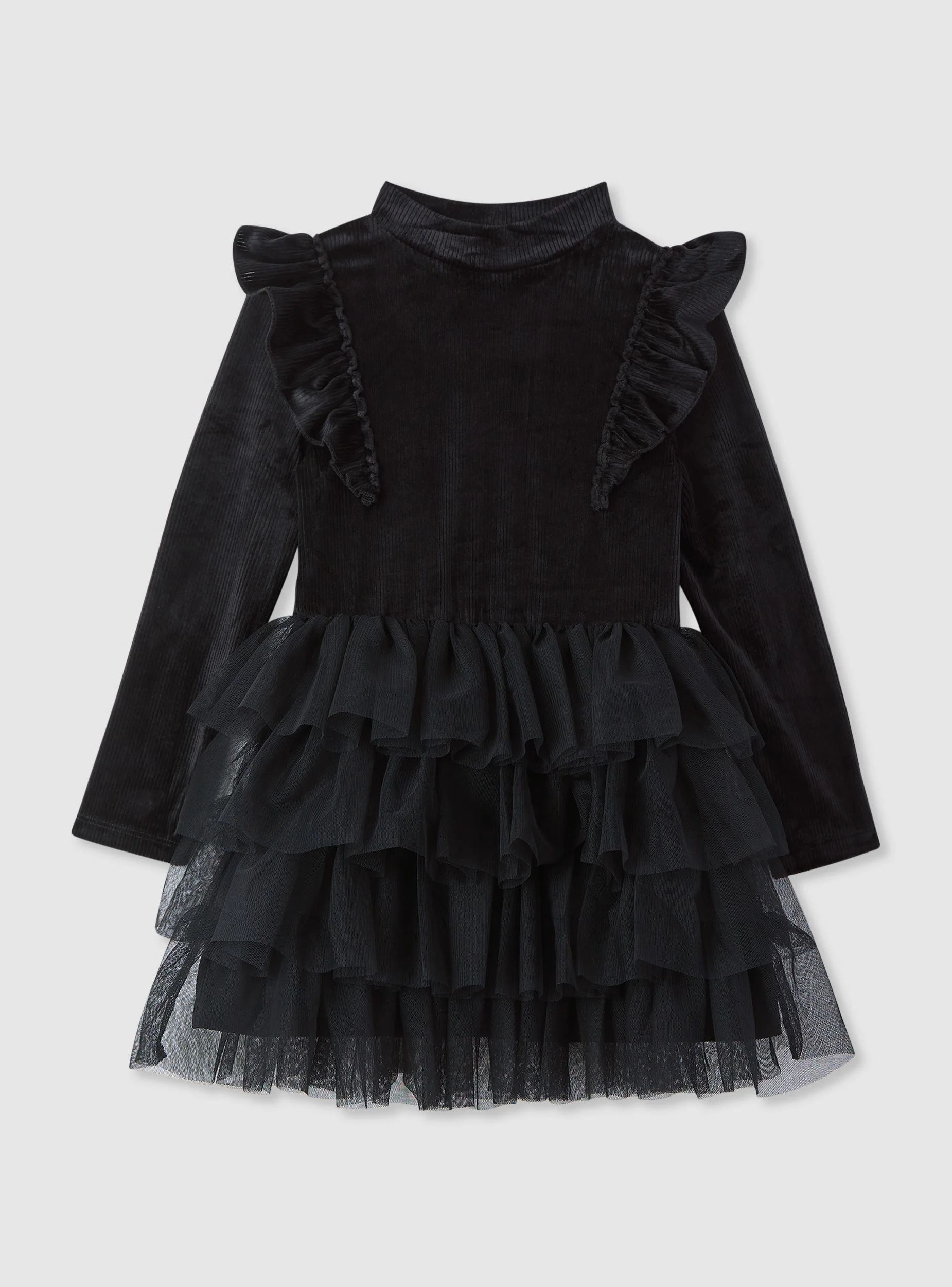 Vestito maniche lunghe con gonna a balze - Image 5