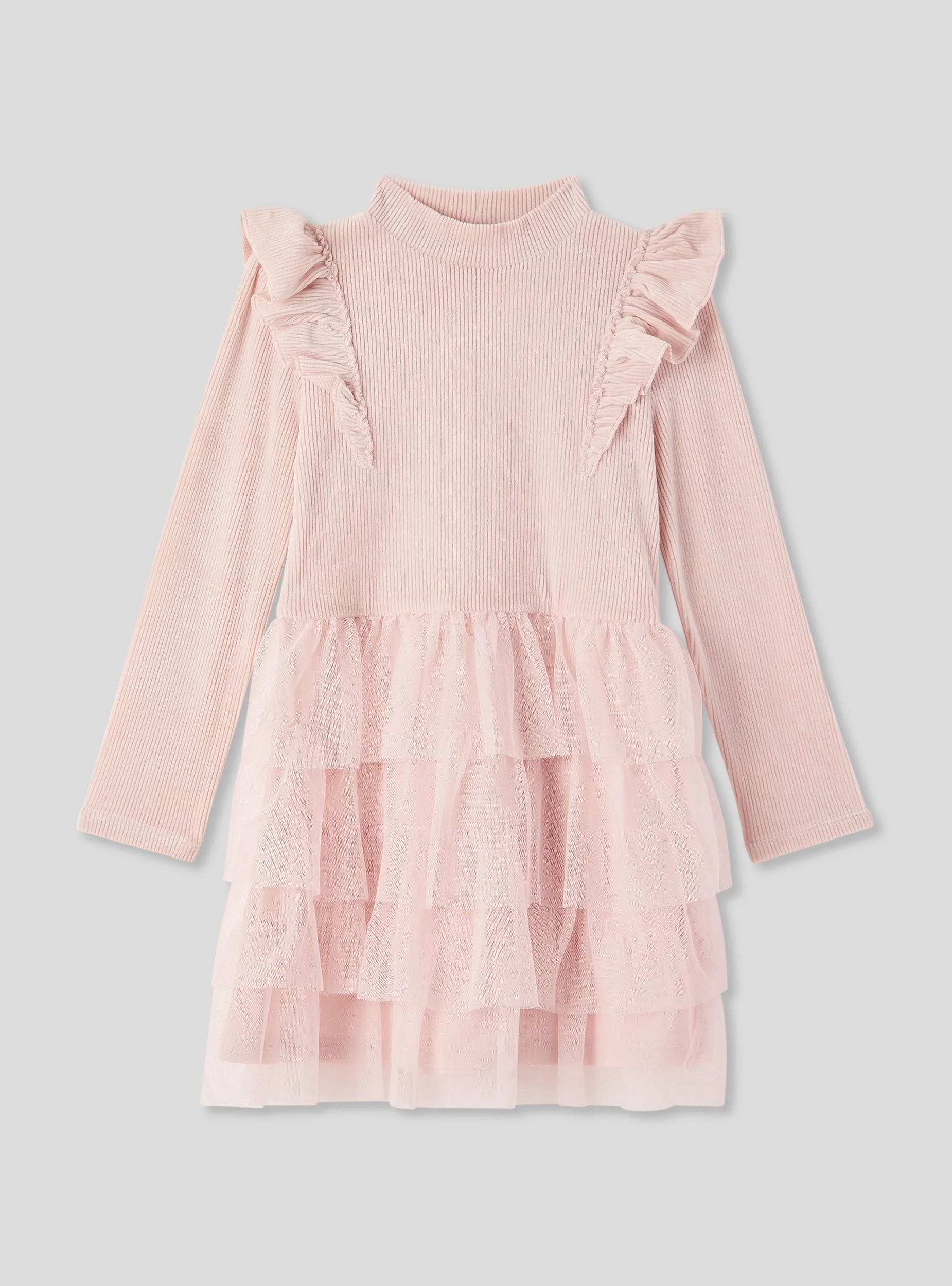Vestito maniche lunghe con gonna a balze - Image 2