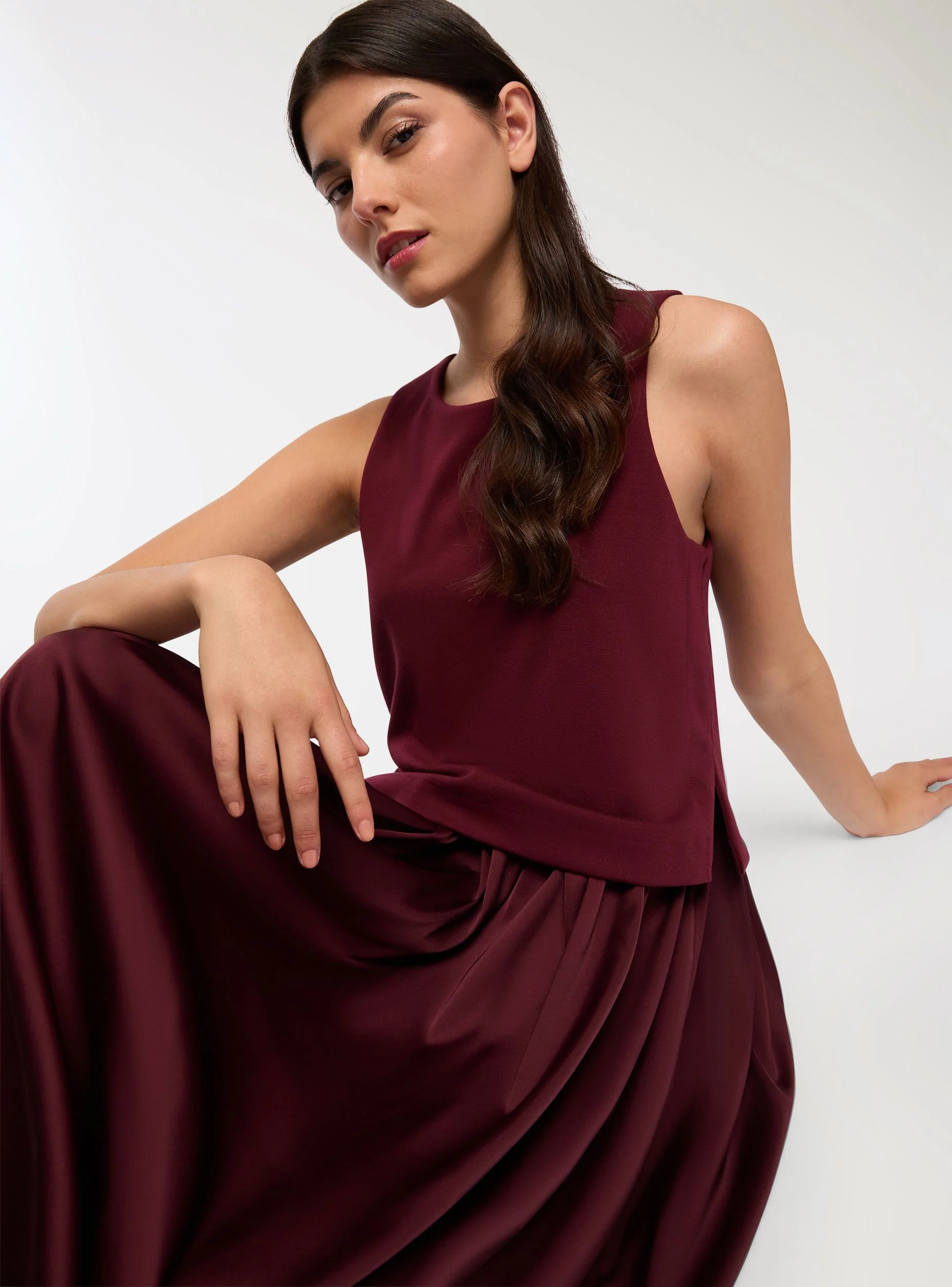 Vestito midi plissettato