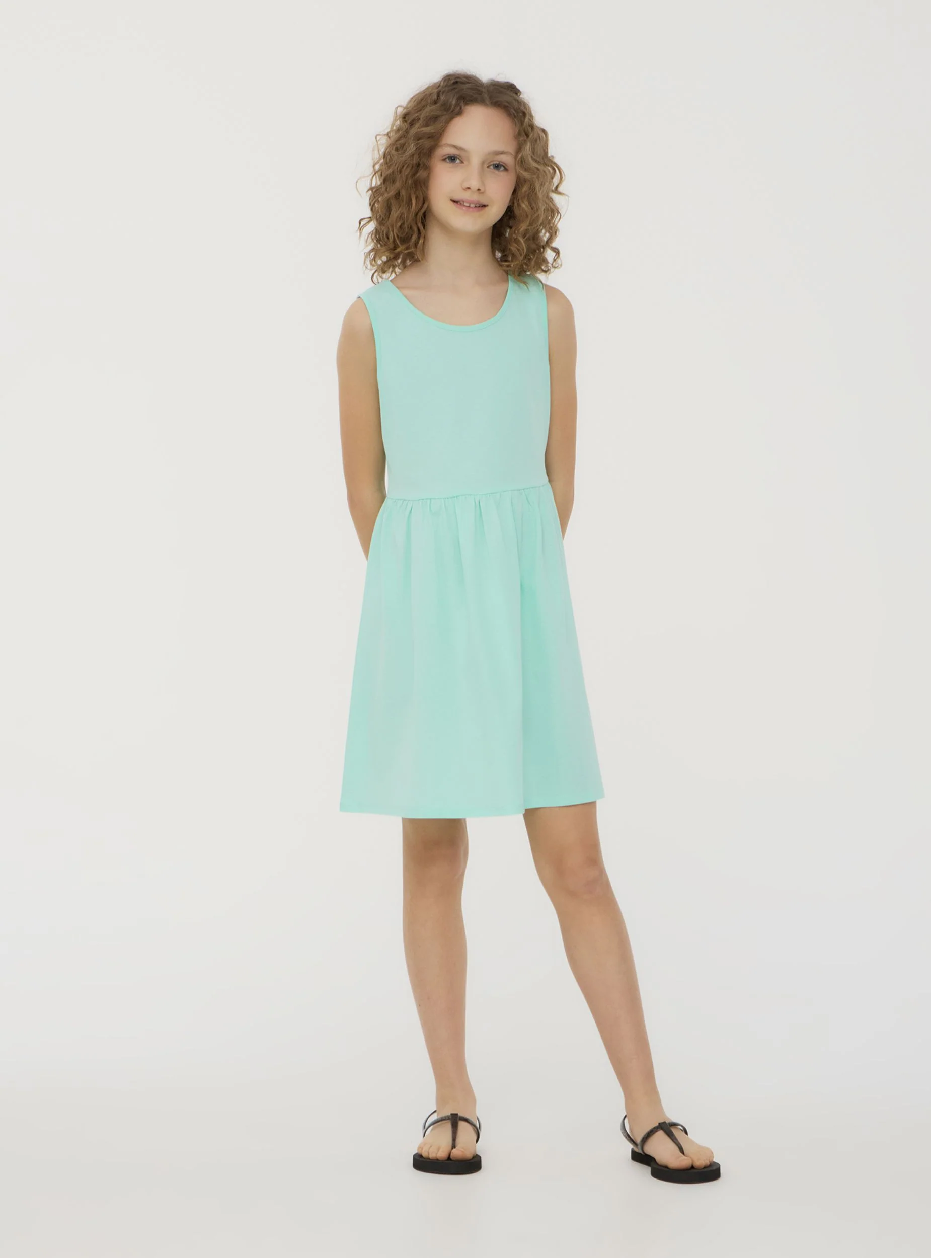 Vestito smanicato in jersey di cotone - Image 3