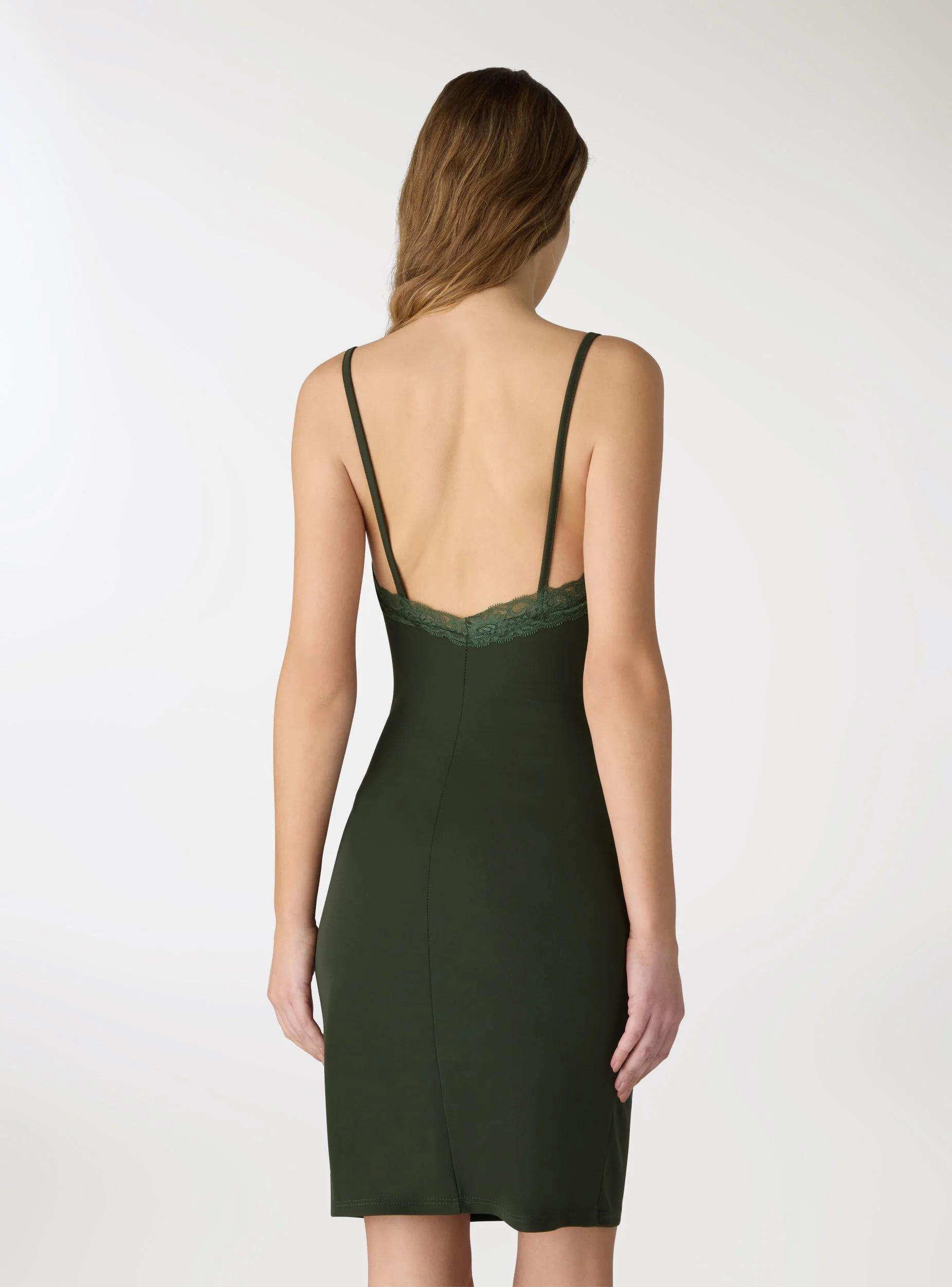 Vestito tubino corto con profili in pizzo - Image 3